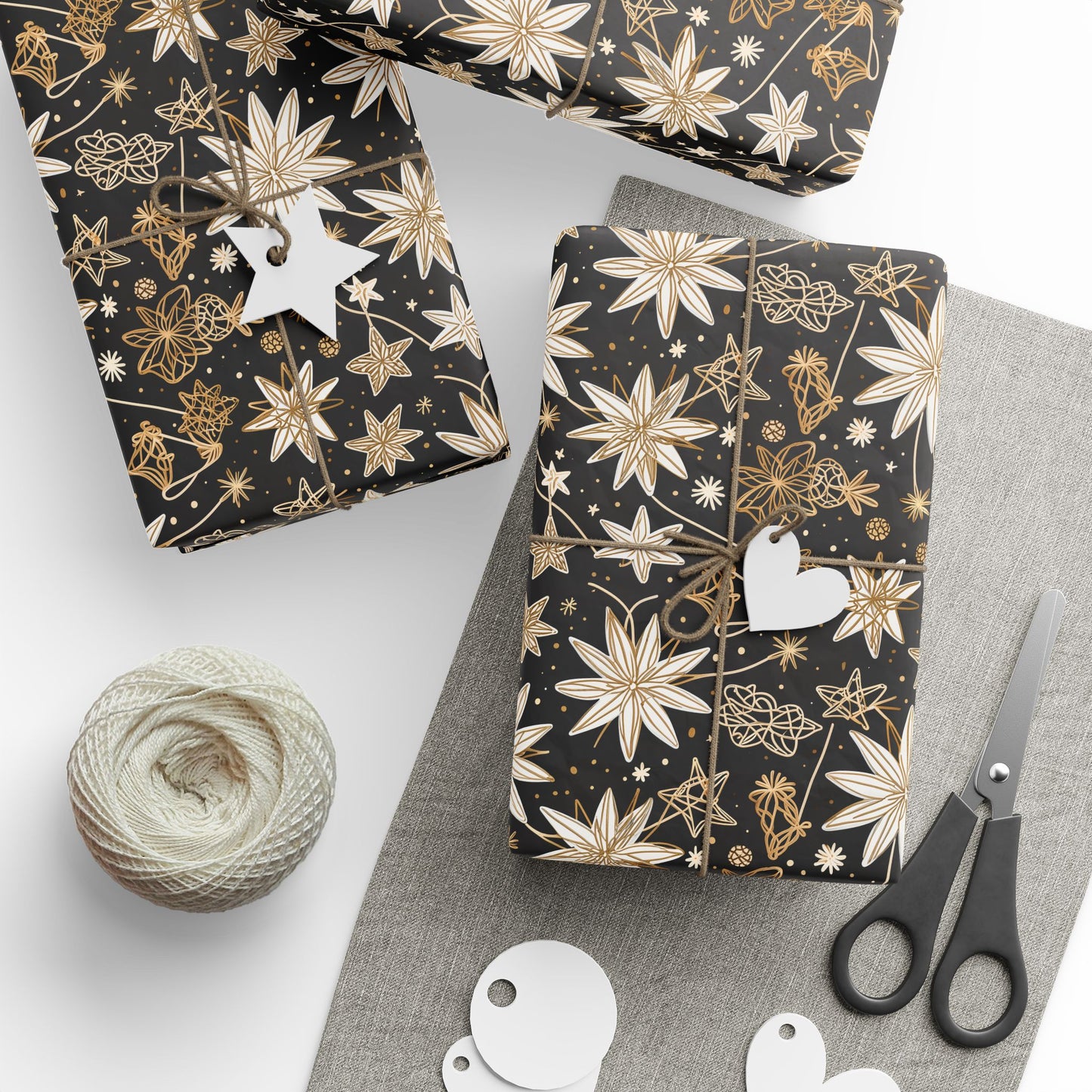 Gilded Twinkle – Luxe Starry Holiday Wrapping Paper