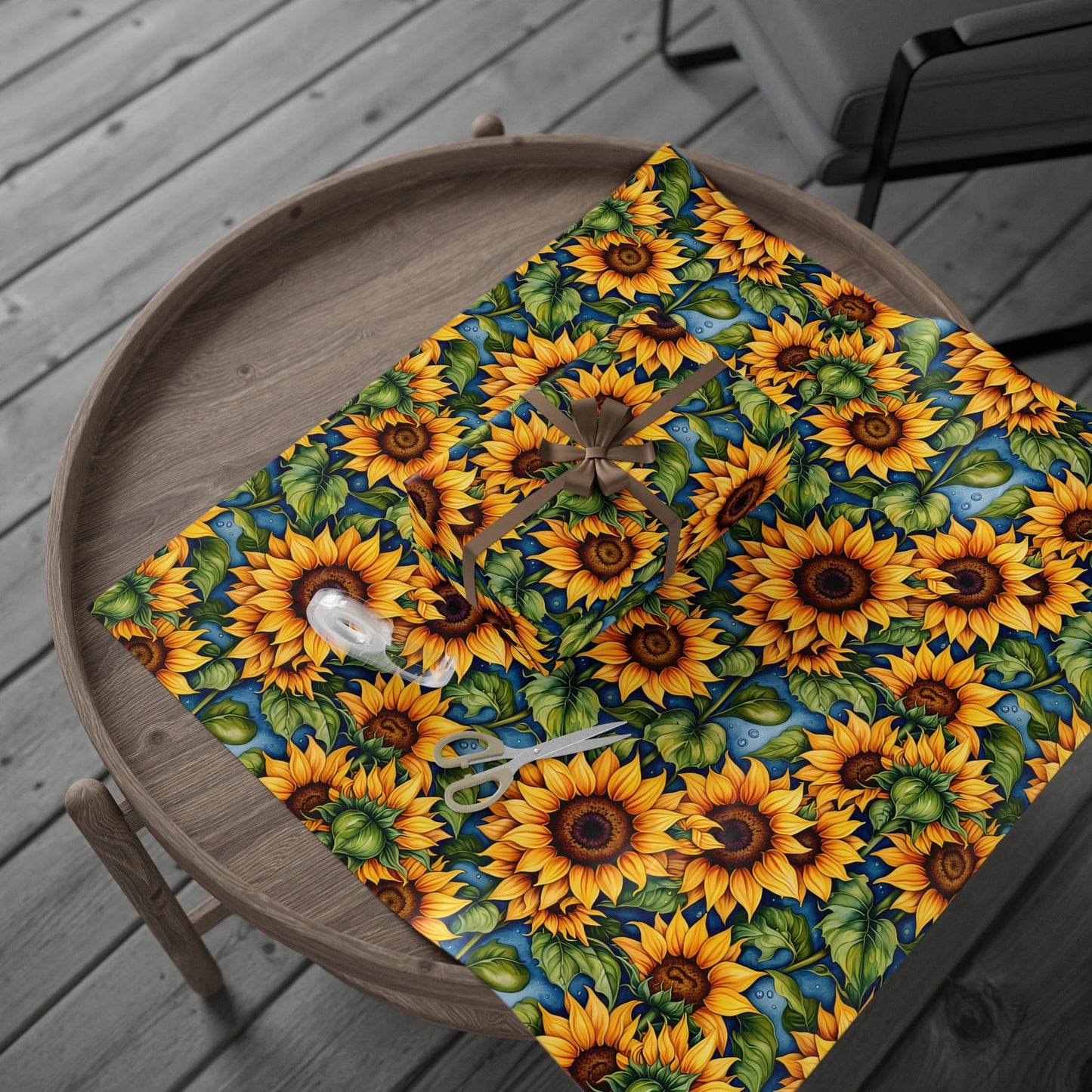 Vibrant Sunflower Patterned Wrapping Papers