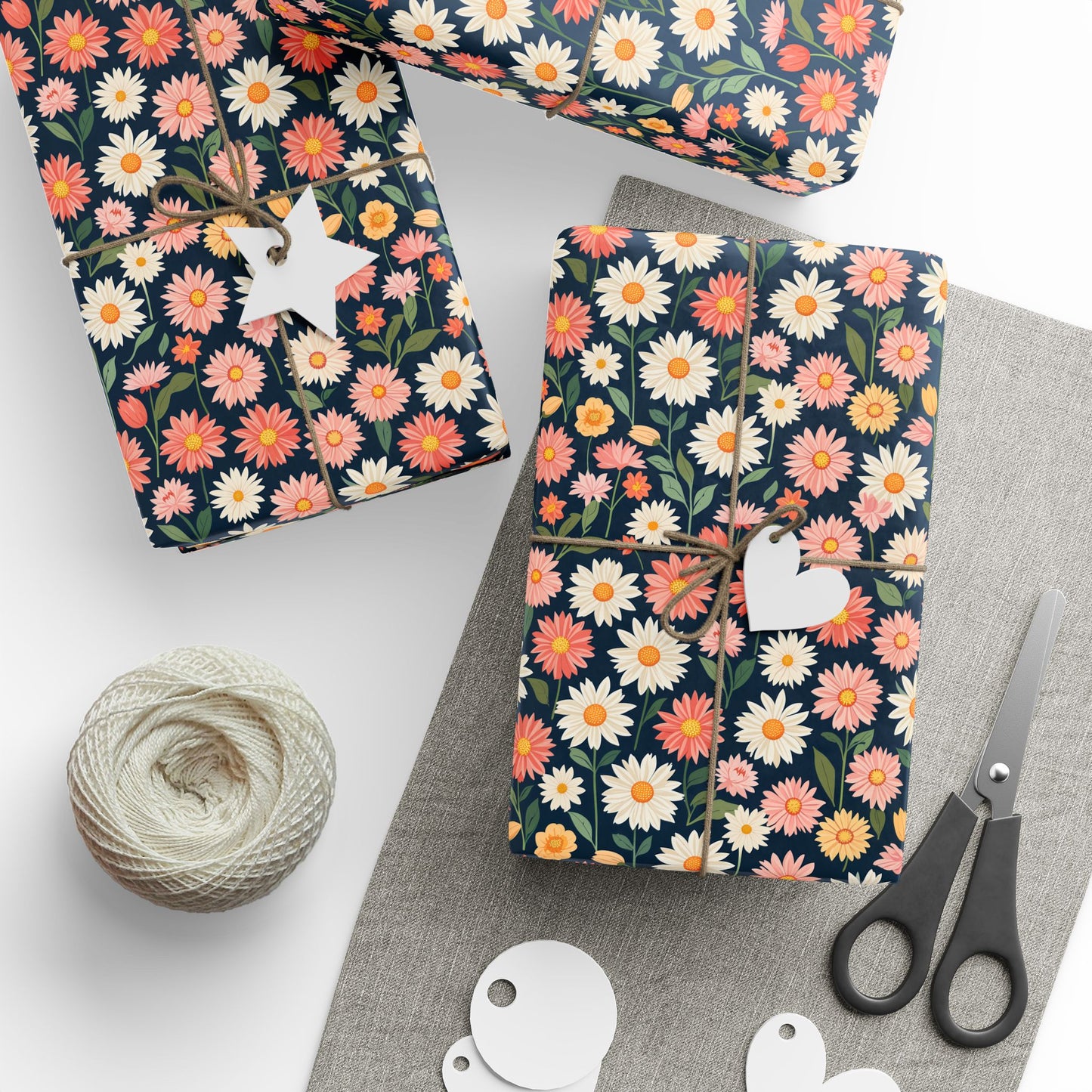Colorful Daisy Floral Wrapping Paper