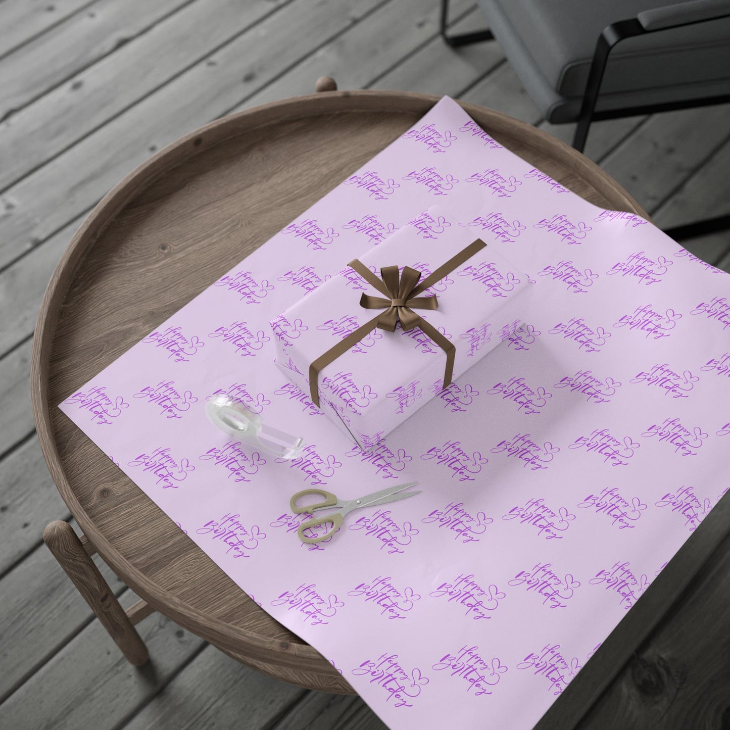 Elegant Purple Happy Birthday Wrapping Paper