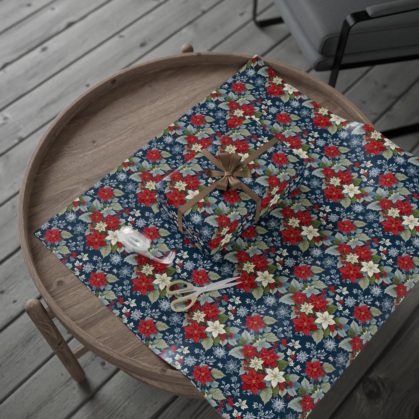Festive Floral Christmas Wrapping Paper
