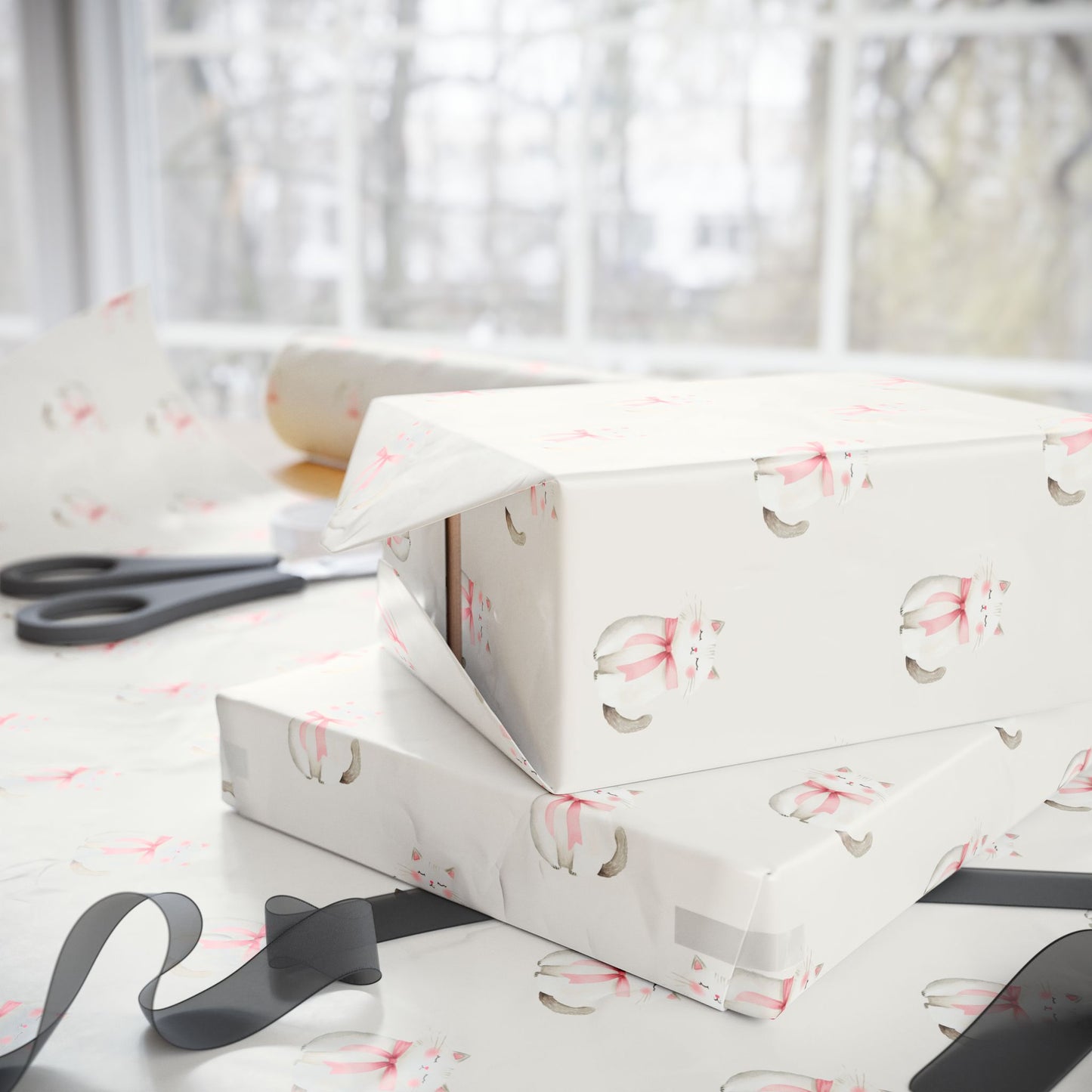 Grey Kitties Gift Wrap