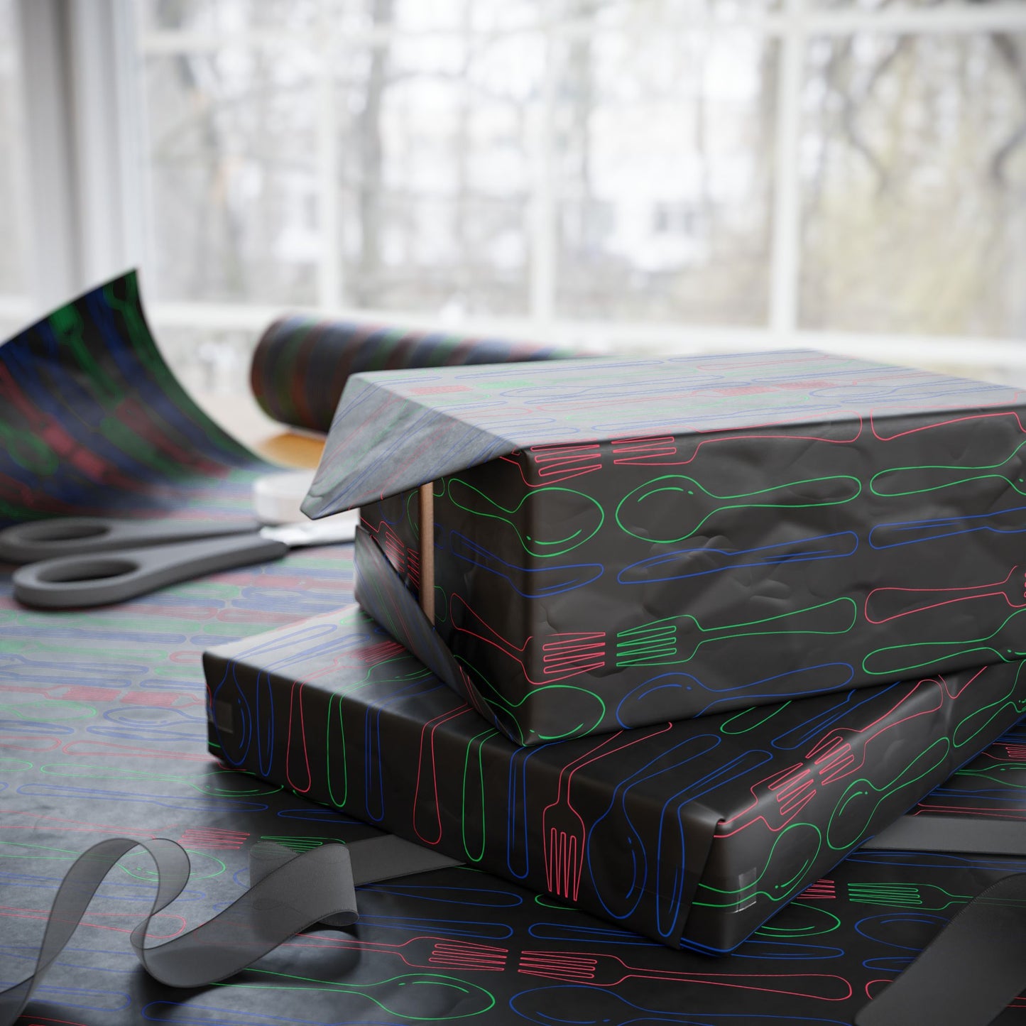 Utensils Modern Gift Wrap Design