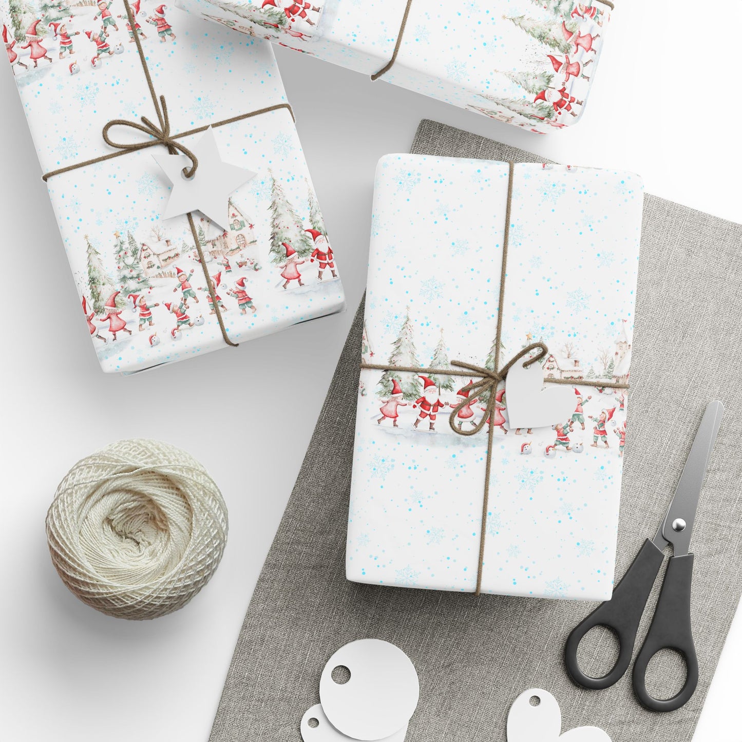 Tinsel Tango – Dancing Elves in a Winter Wonderland Wrapping Paper