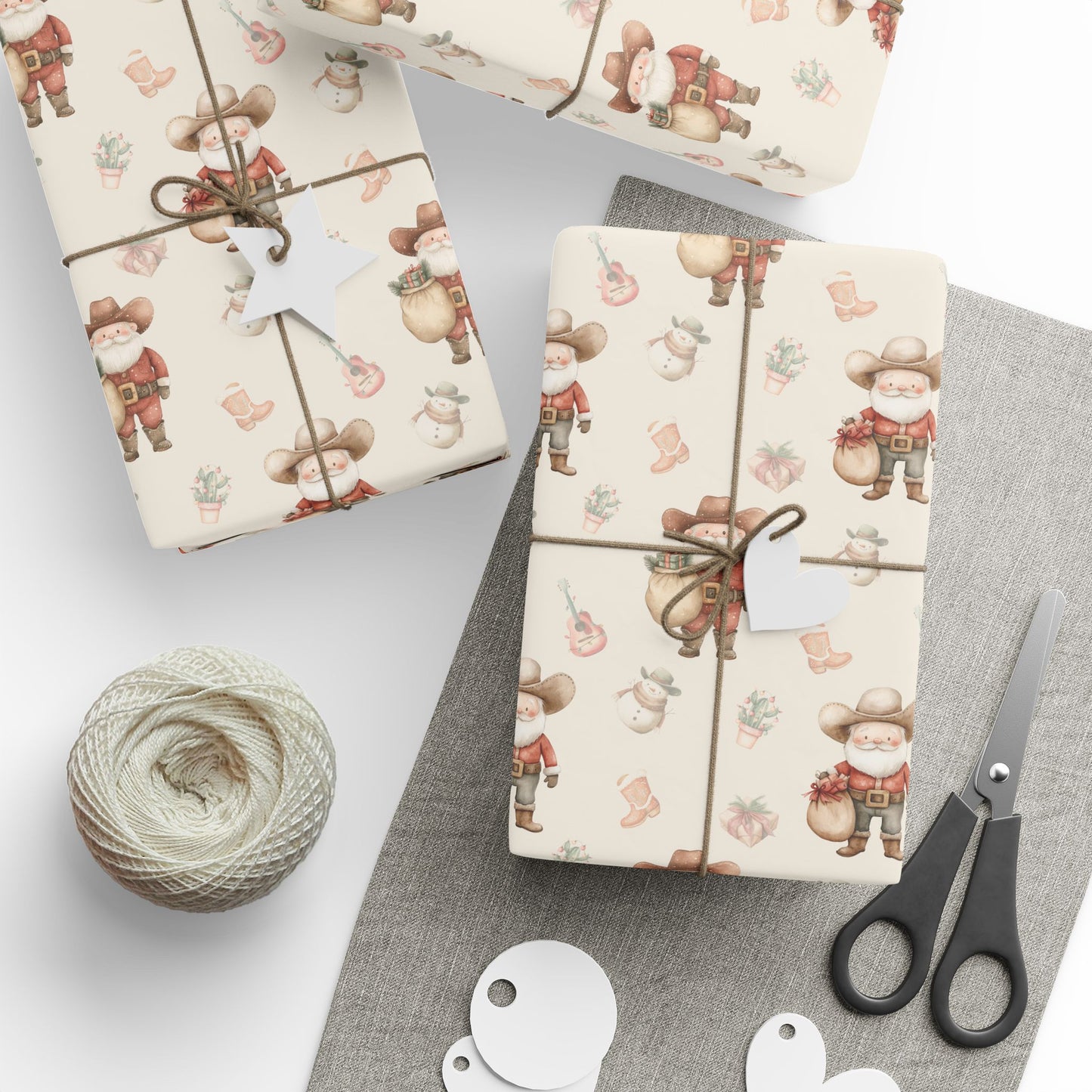 Santa’s Country Christmas – Western Cowboy Wrapping Paper
