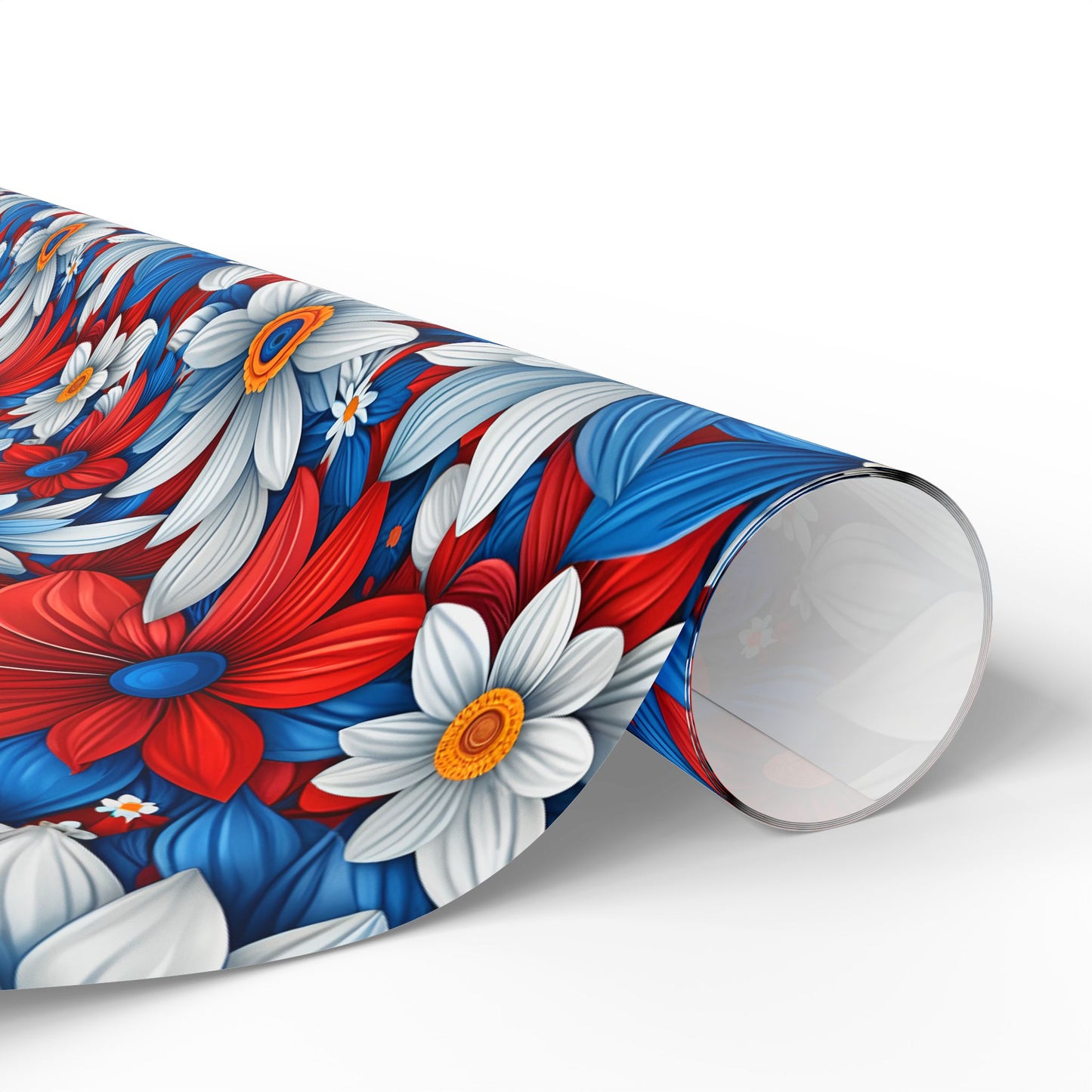Red White Blue Daisy Floral Design
