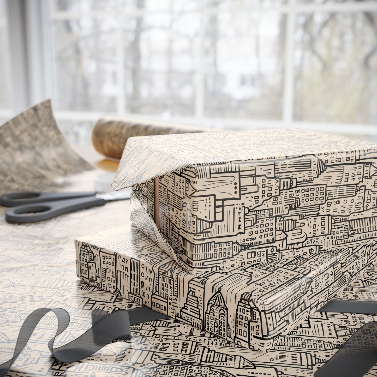Elegant Cityscape Wrapping Papers - Vintage - Inspired Gift Wrap