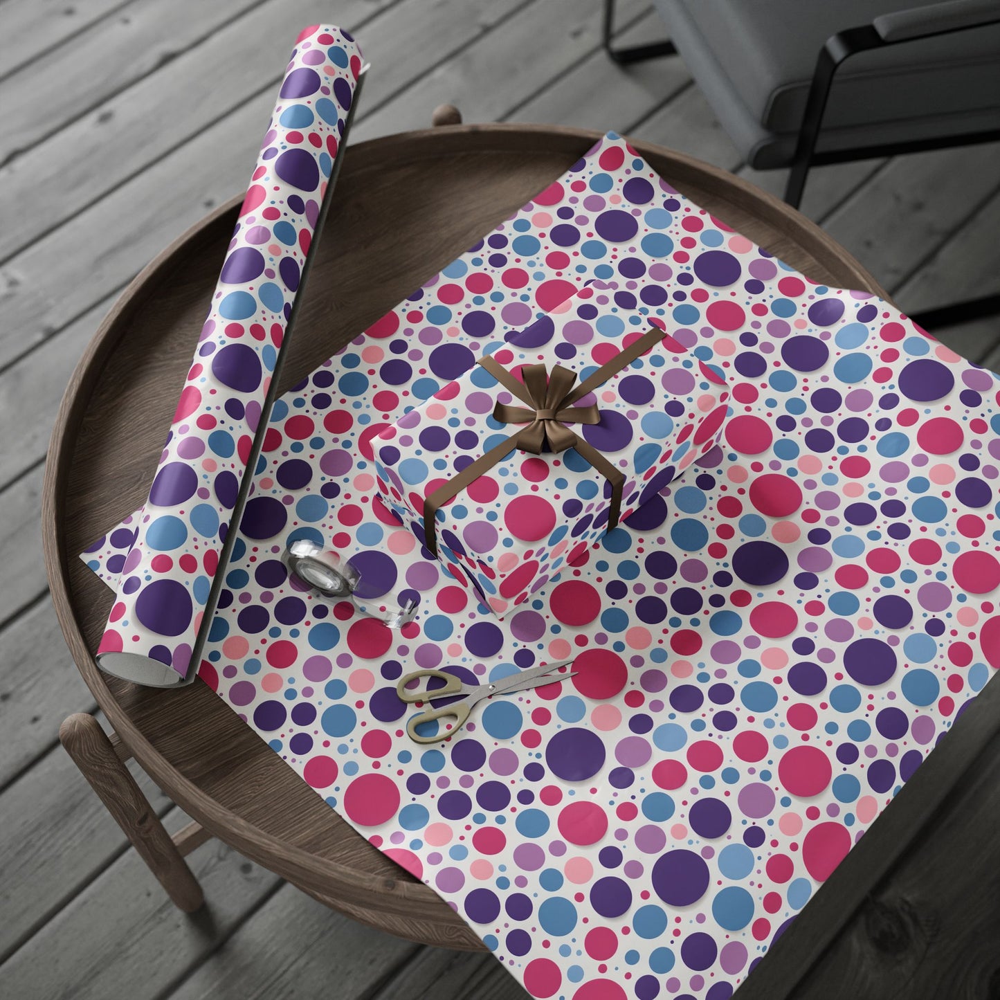 Colorful Polka Dot Wrapping Paper Roll