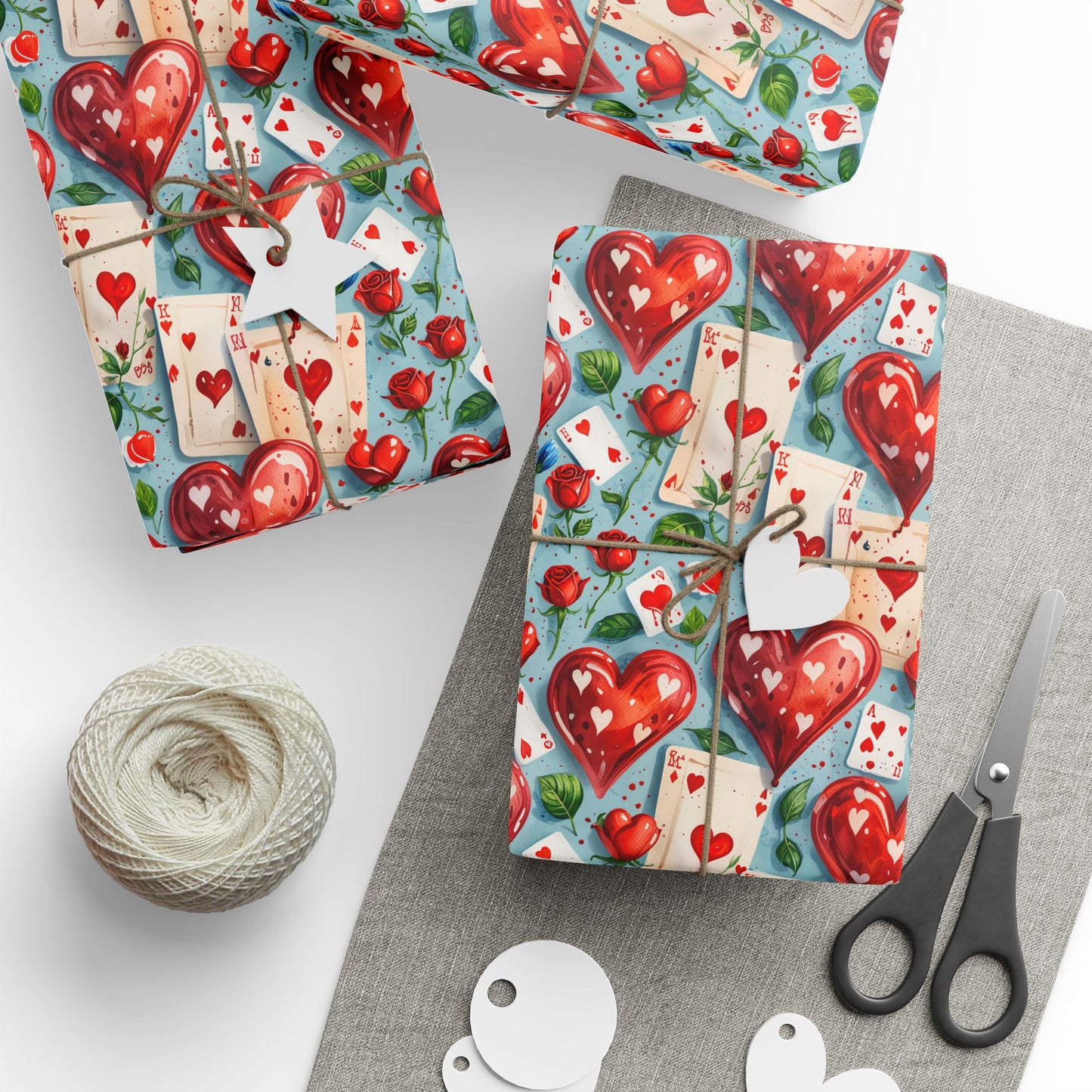 Abstract Queen of Hearts Cards Painting the Roses Red