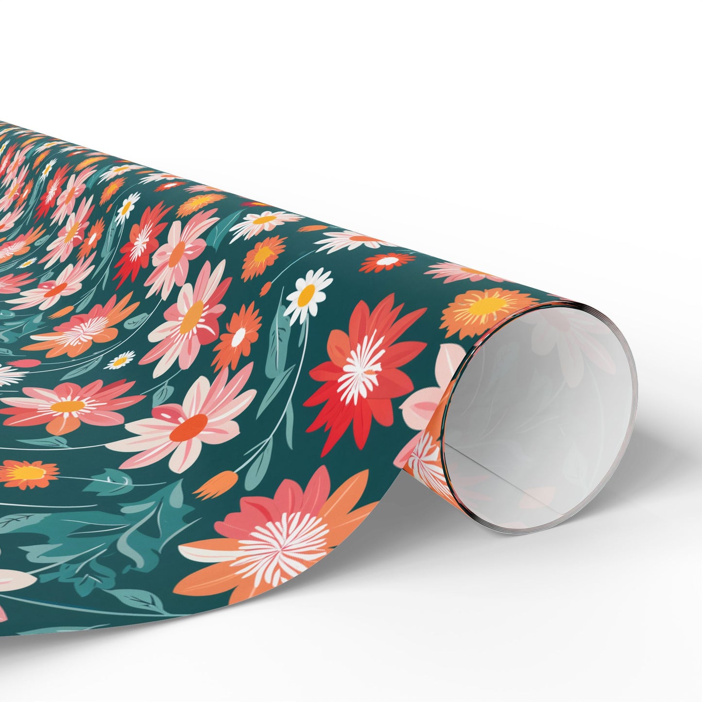 Pink & Peach Floral Wrapping Paper Roll