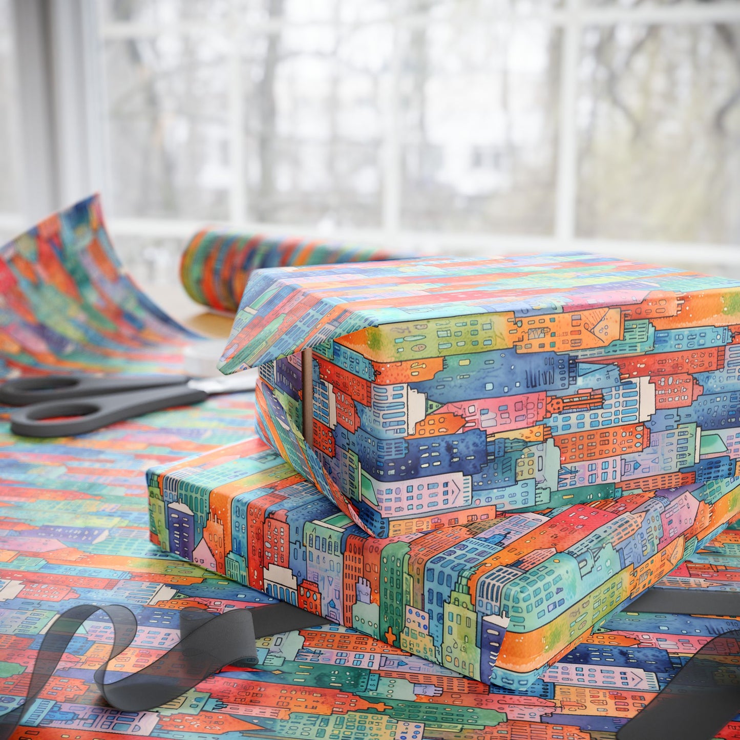 Abstract Cityscape Wrapping Papers