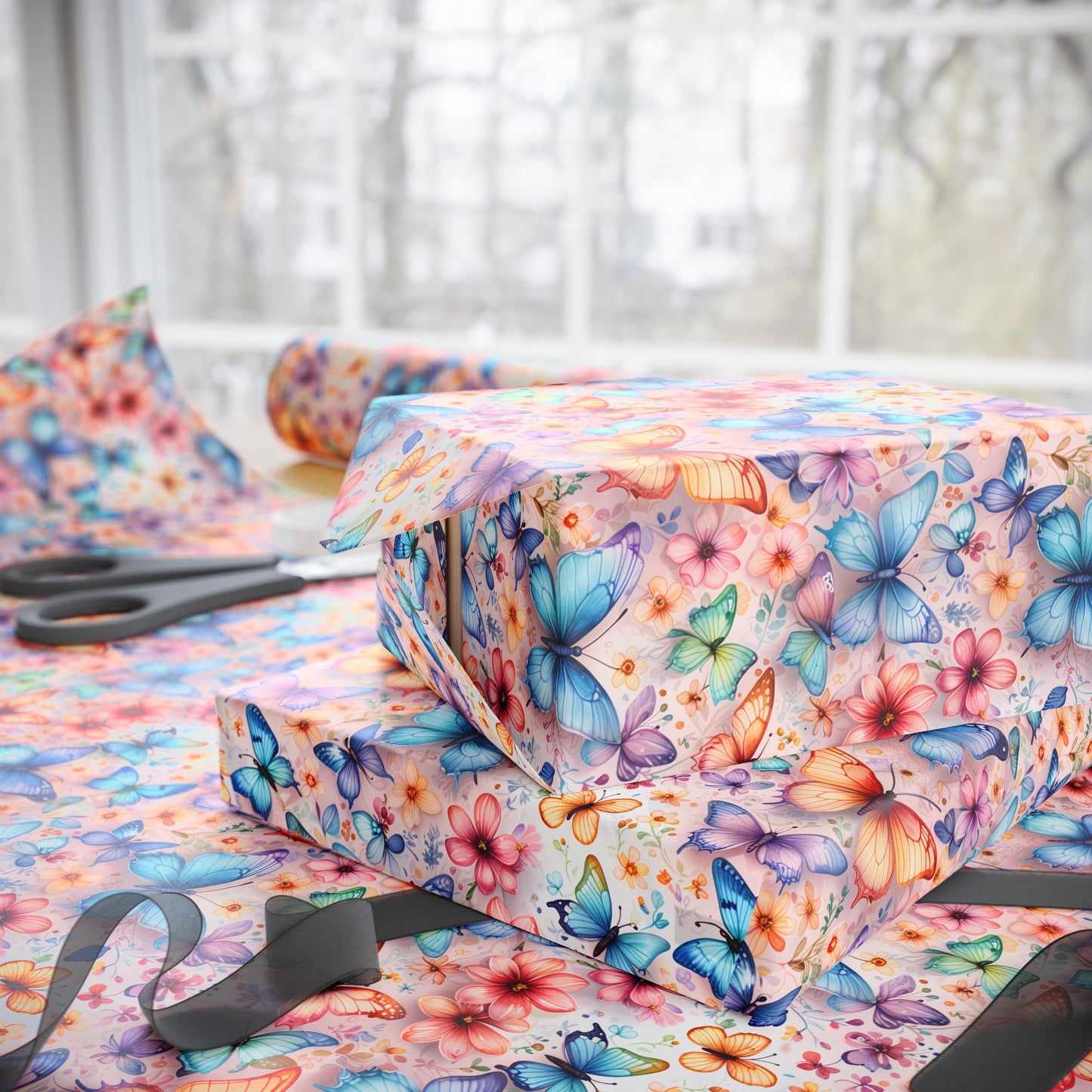 Butterfly Bloom Boom – Bold Garden Butterfly Wrapping Paper