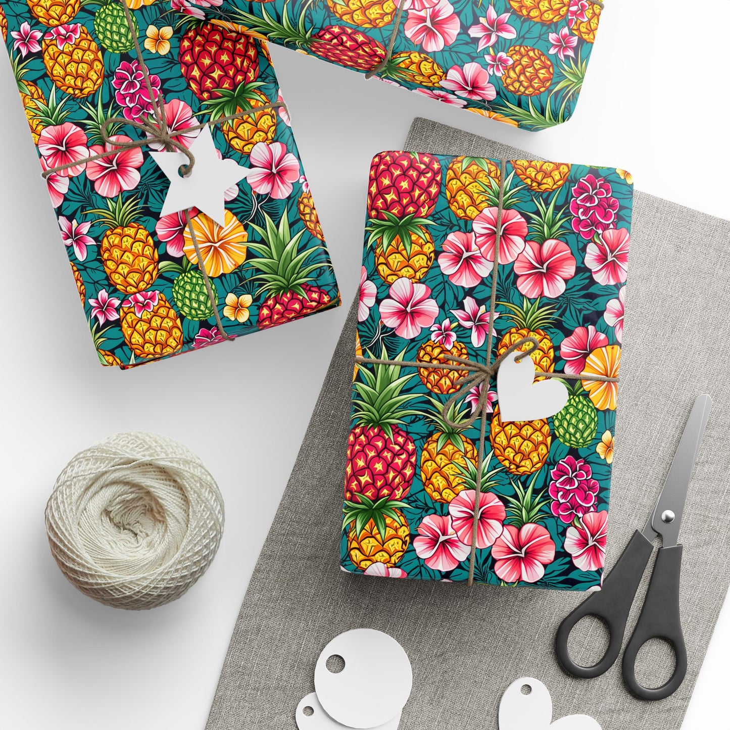 Wrapping Paper - Tropic Treat Pineapple Floral Hawaiian Gift Wrap