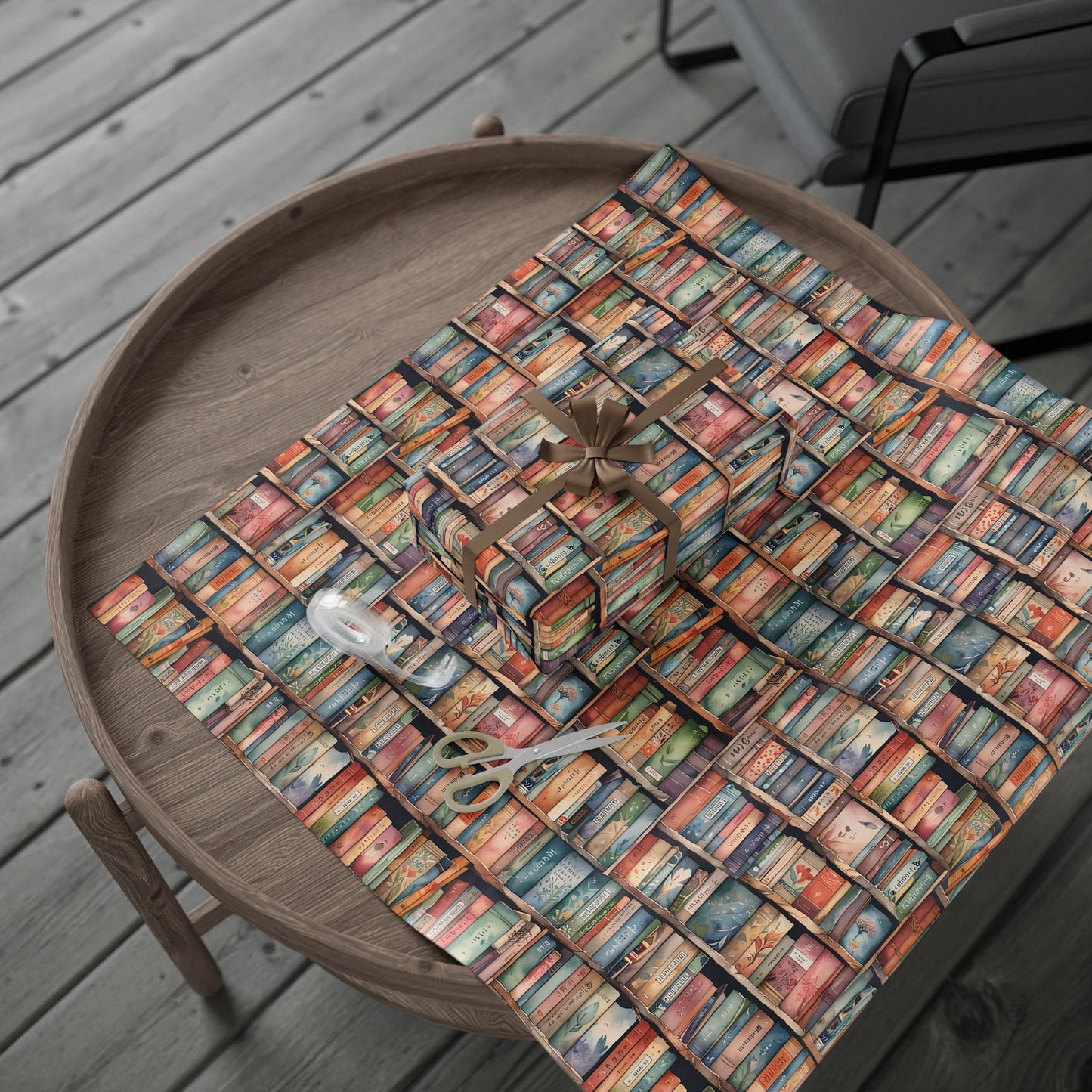 Shelf - Care – Whimsical Library Bookshelf Wrapping Paper