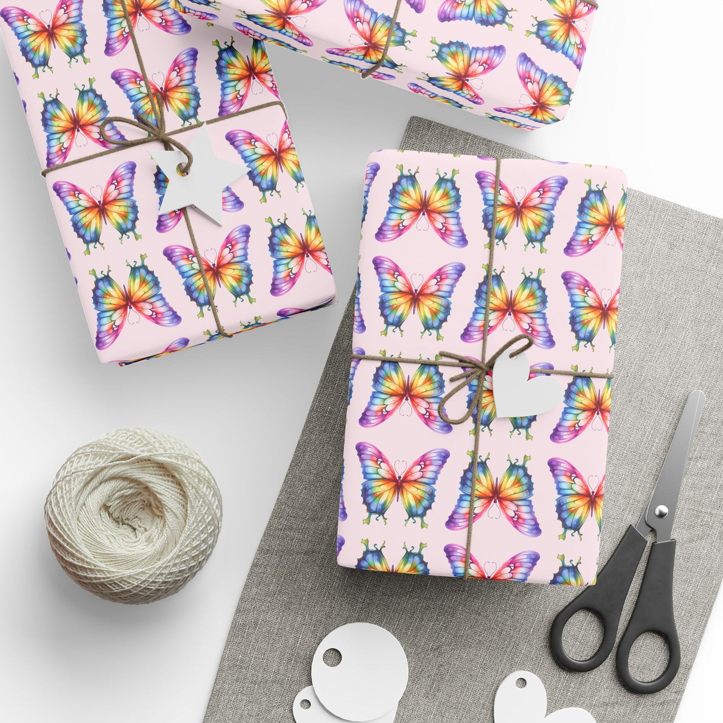 Colorful Rainbow Butterfly Wrapping Paper