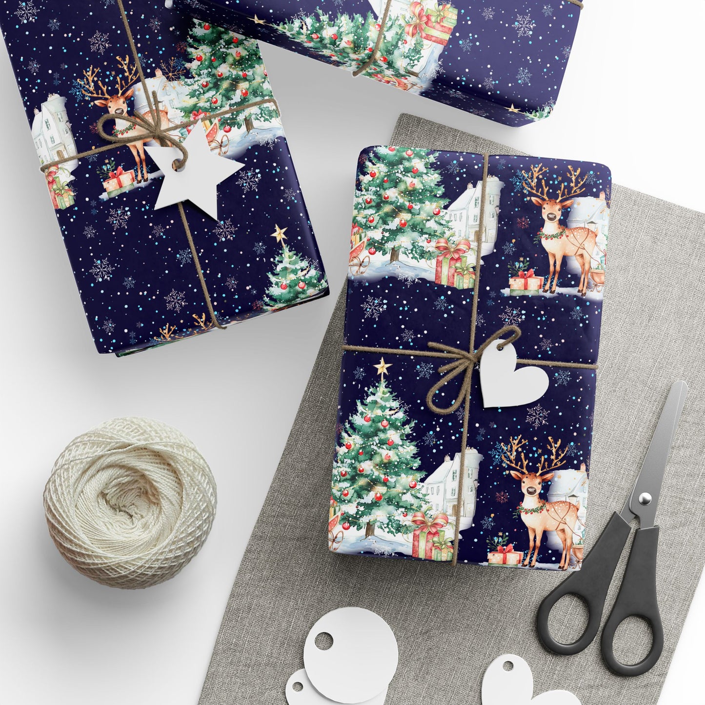 Merry Manor & Reindeer Magic – Luxe Holiday Wrapping Paper