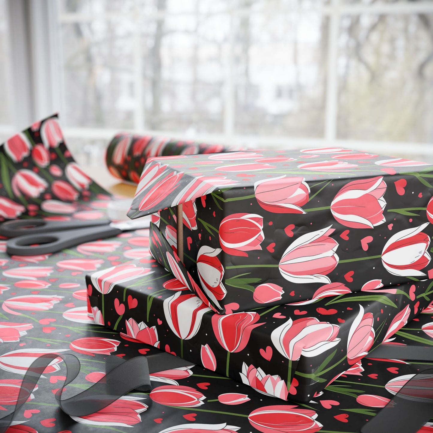 Elegant Pink Tulip Wrapping Paper