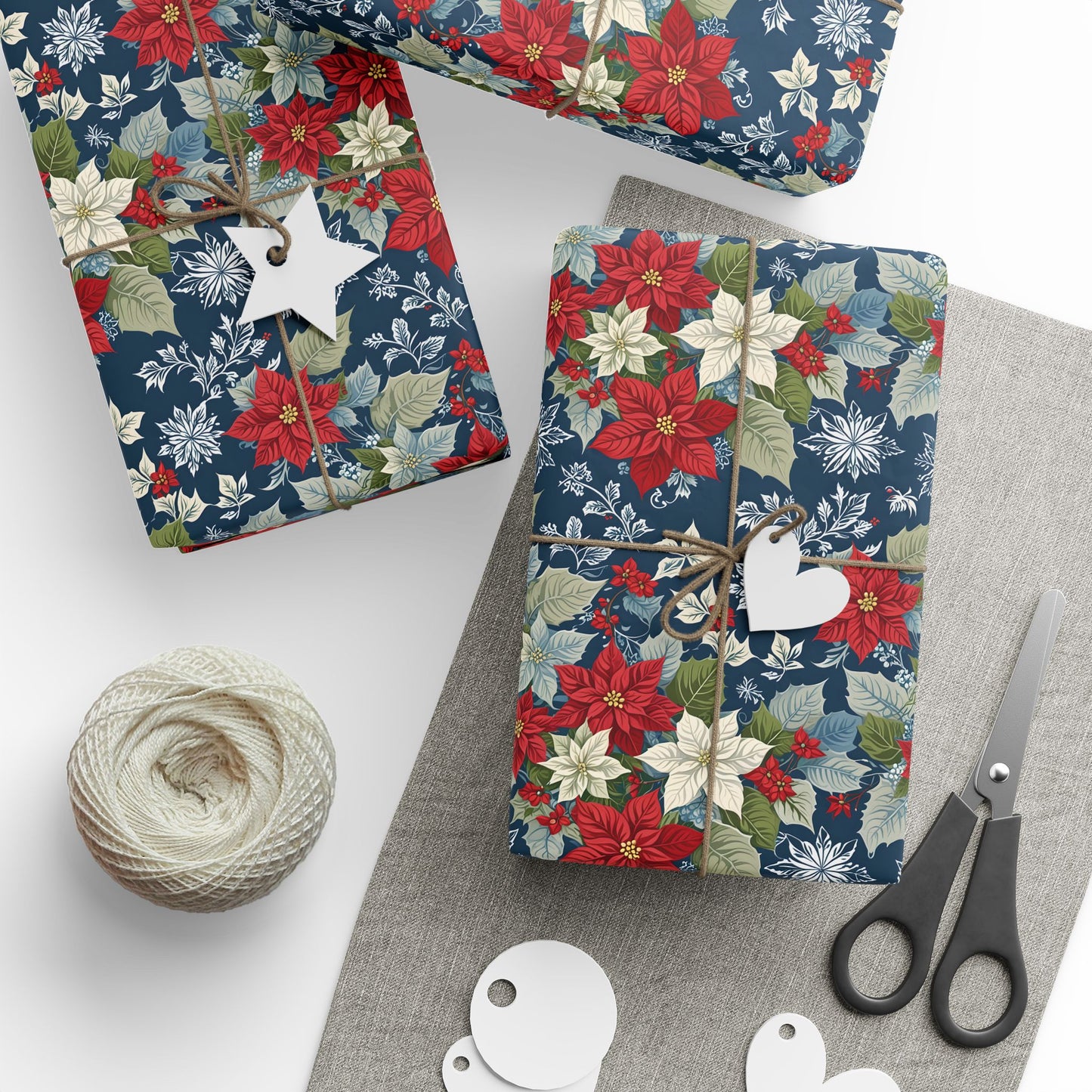 Festive Floral Christmas Wrapping Paper