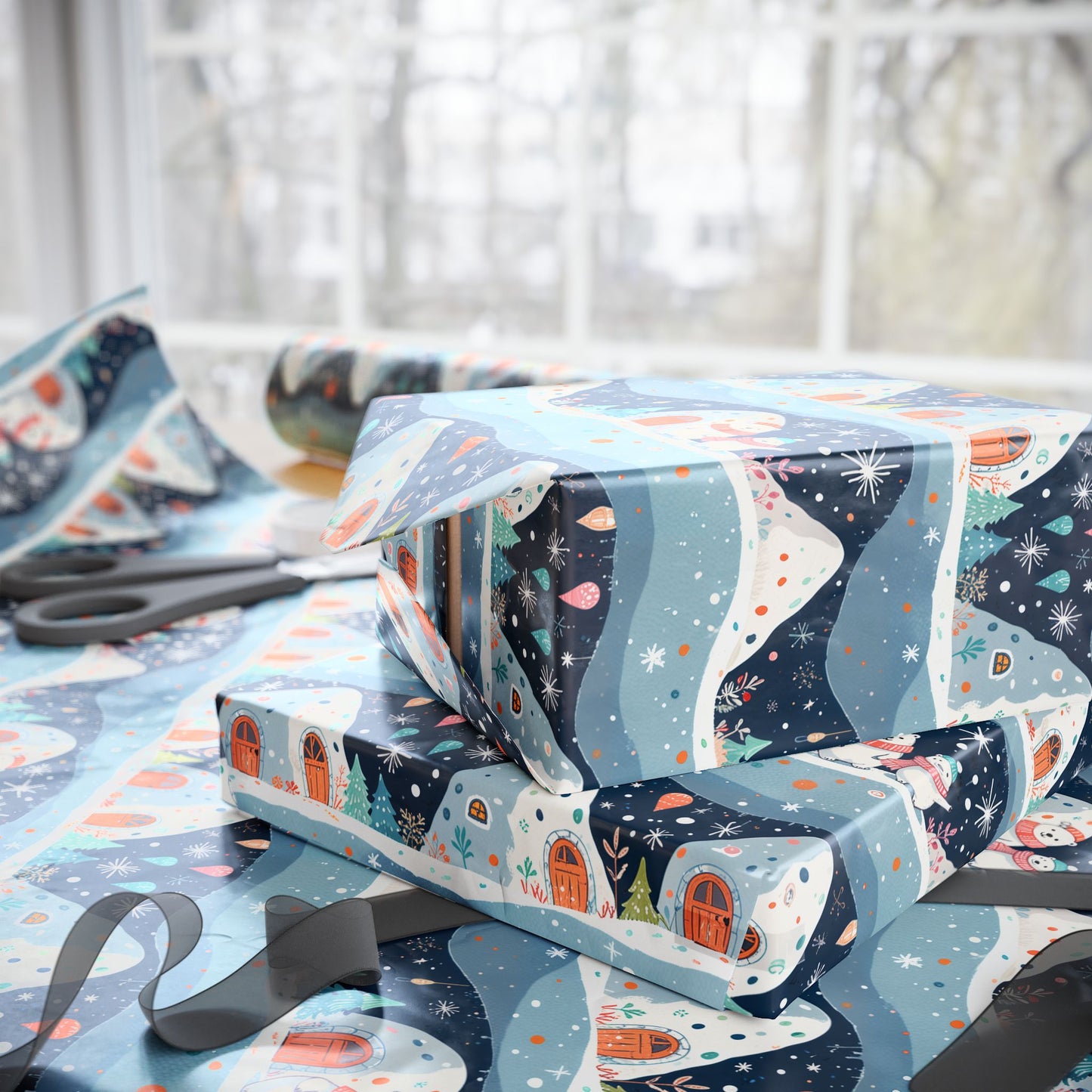 Igloo & Let Go – Polar Bear Village Wrapping Paper