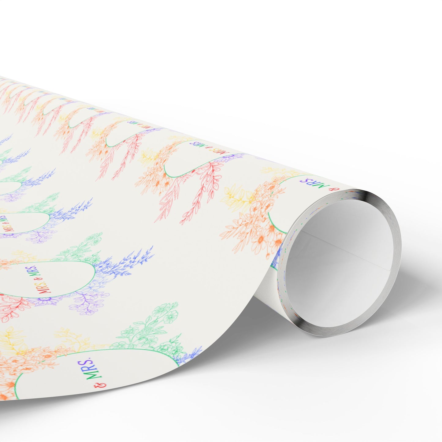Rainbow Mrs. & Mrs. Gift Paper