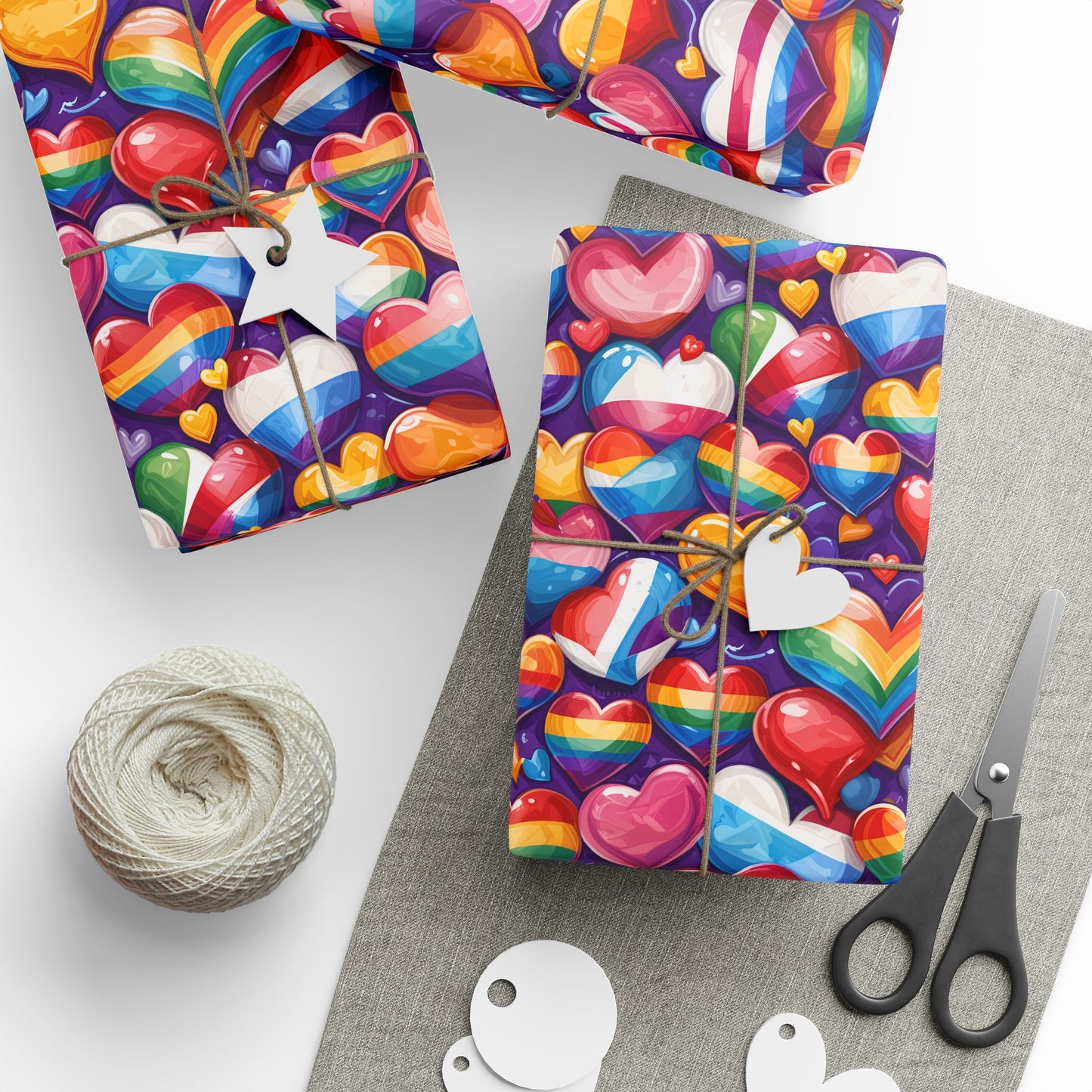 Colorful LGBTQ Heart Wrapping Paper