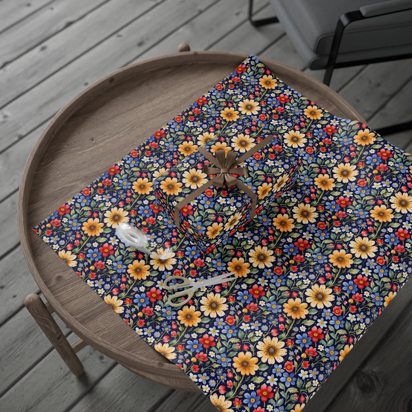 Colorful Floral on Black Background