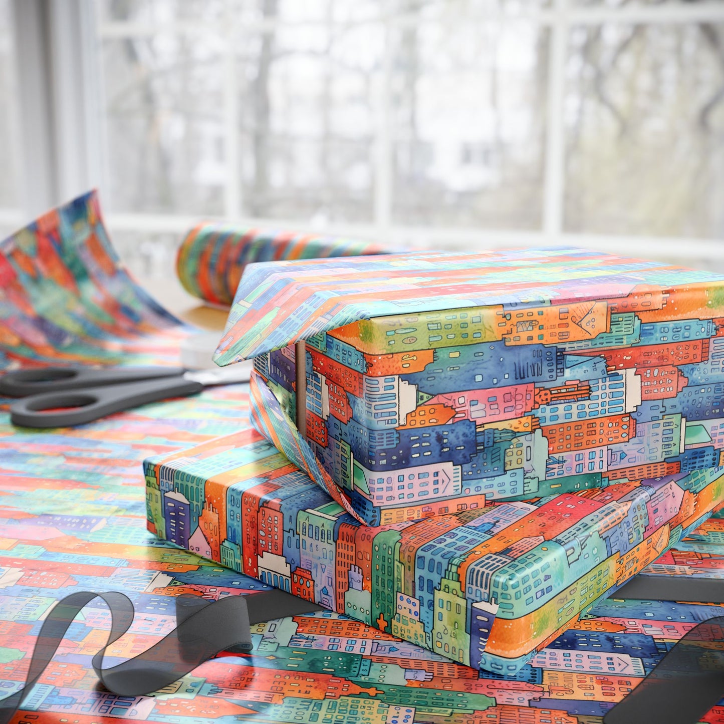 Abstract Cityscape Wrapping Papers