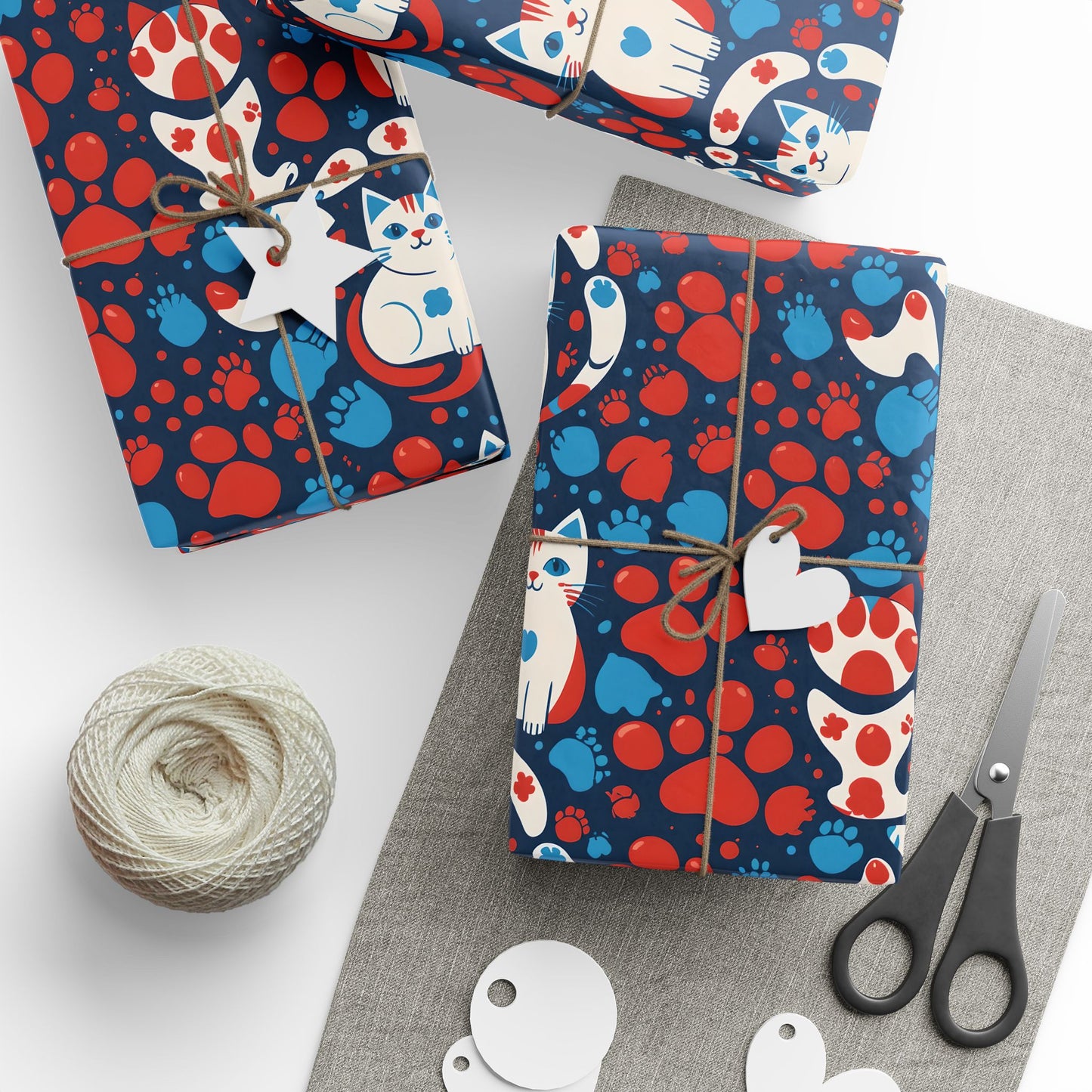 Retro Cat Design Wrapping Paper: Whisker Wonderland Gift Wrap