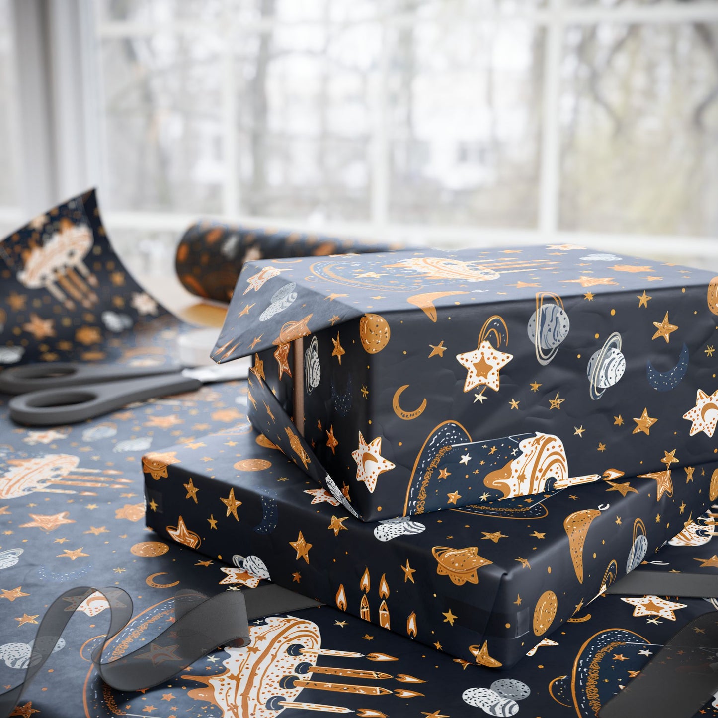 Celestial Birthday Wrapping Paper
