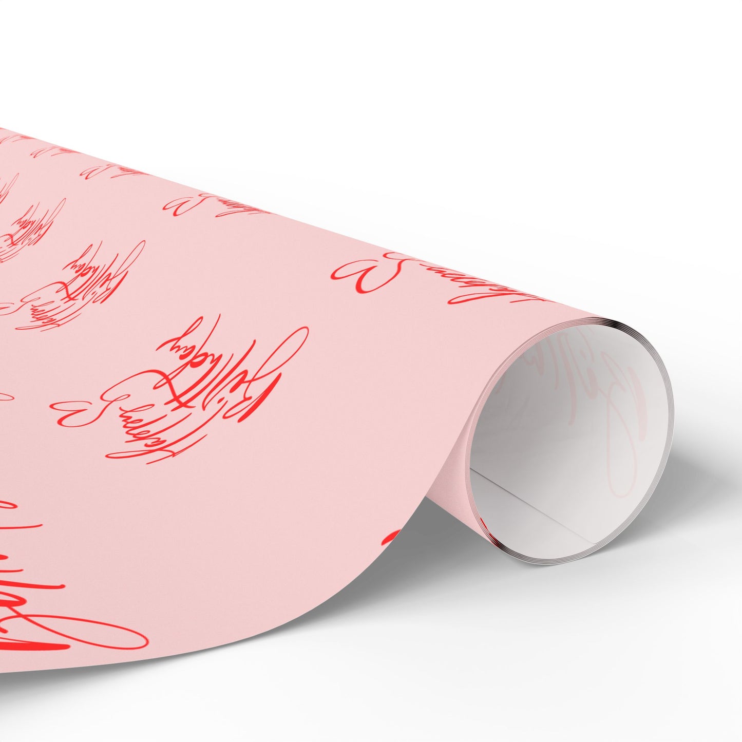Cute Red and Pink Happy Birthday Wrapping Paper