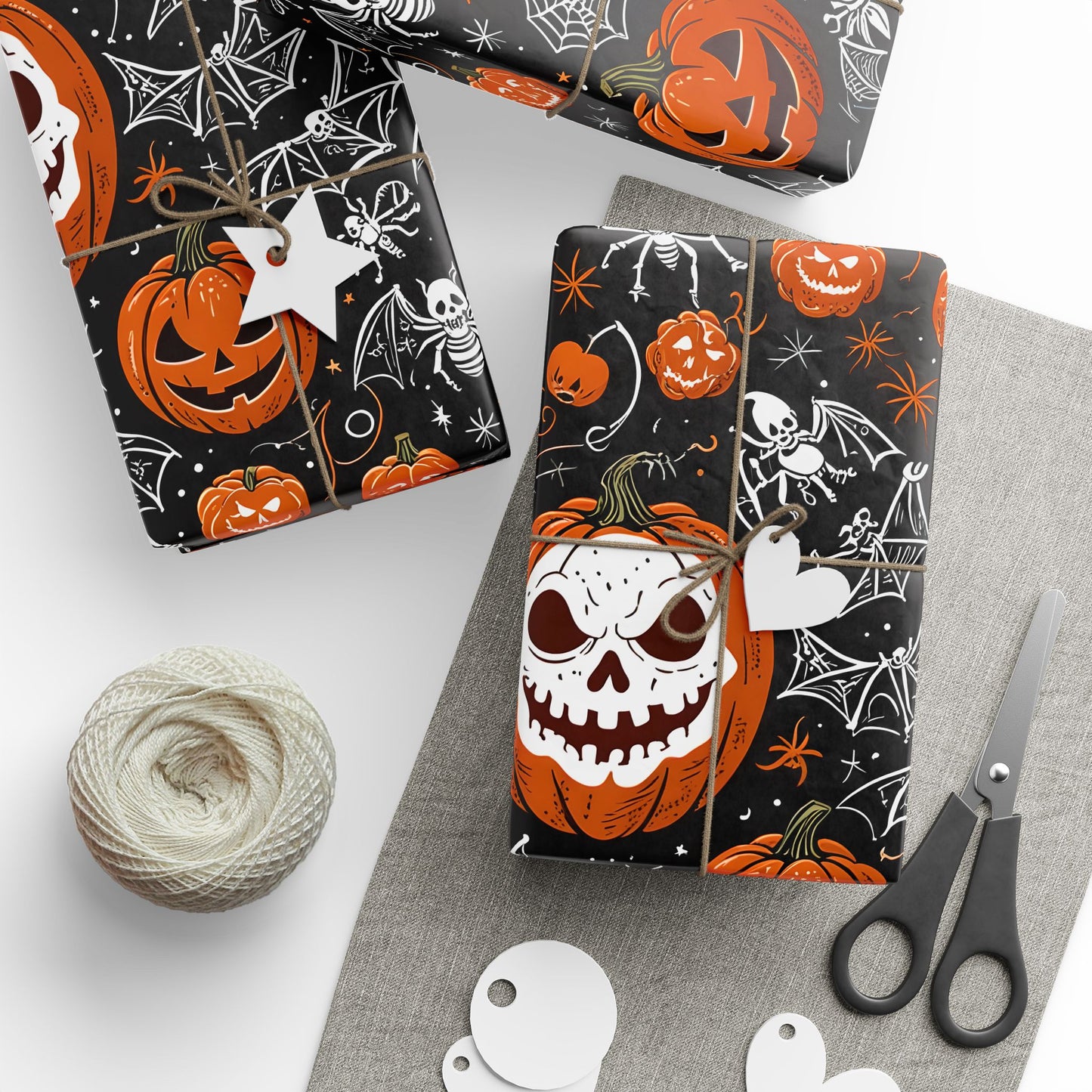 Black & Orange Halloween Wrapping Paper