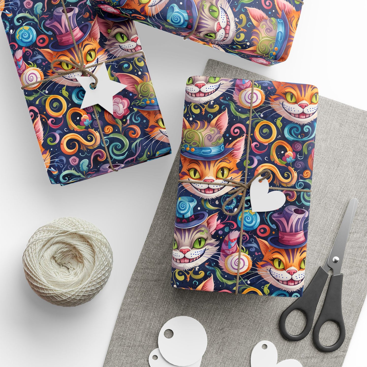 Colorful Cheshire Cat Wrapping Paper