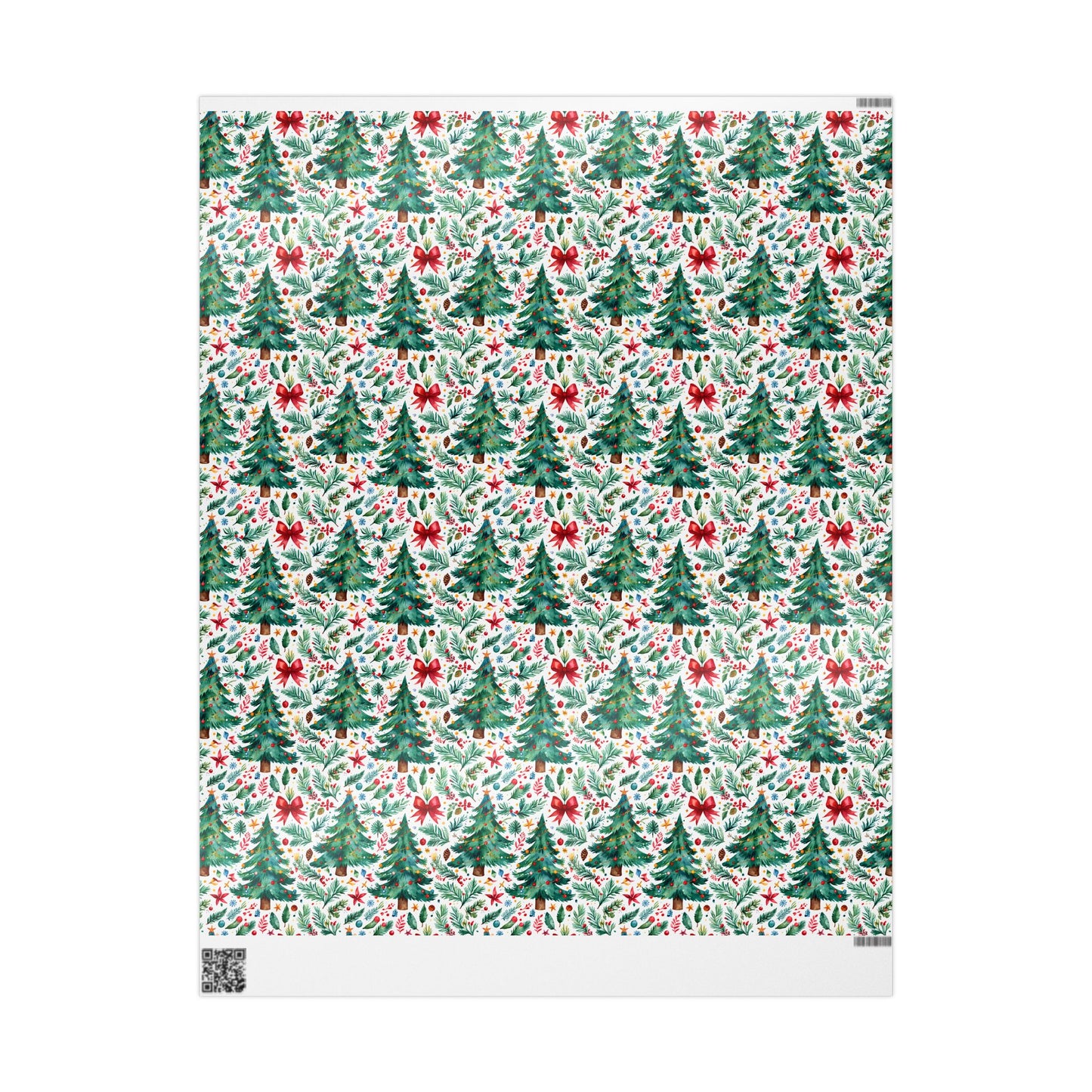 Merry & Bright Botanicals – Watercolor Tree & Garland Wrapping Paper