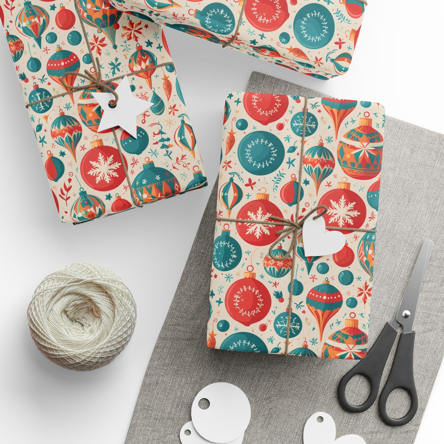 Decked to the Balls – Retro Ornament Wrapping Paper