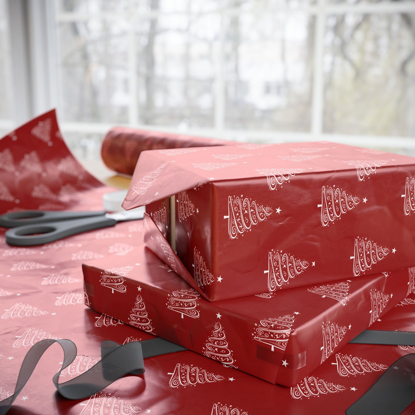 Twinkle Twirl – Elegant Christmas Tree Wrapping Paper