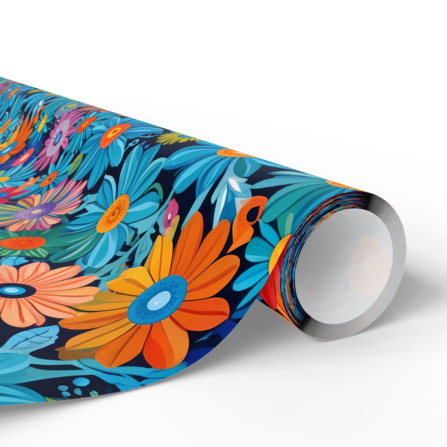 Botanical Colorful Flowers Gift Wrap Roll for Birthday