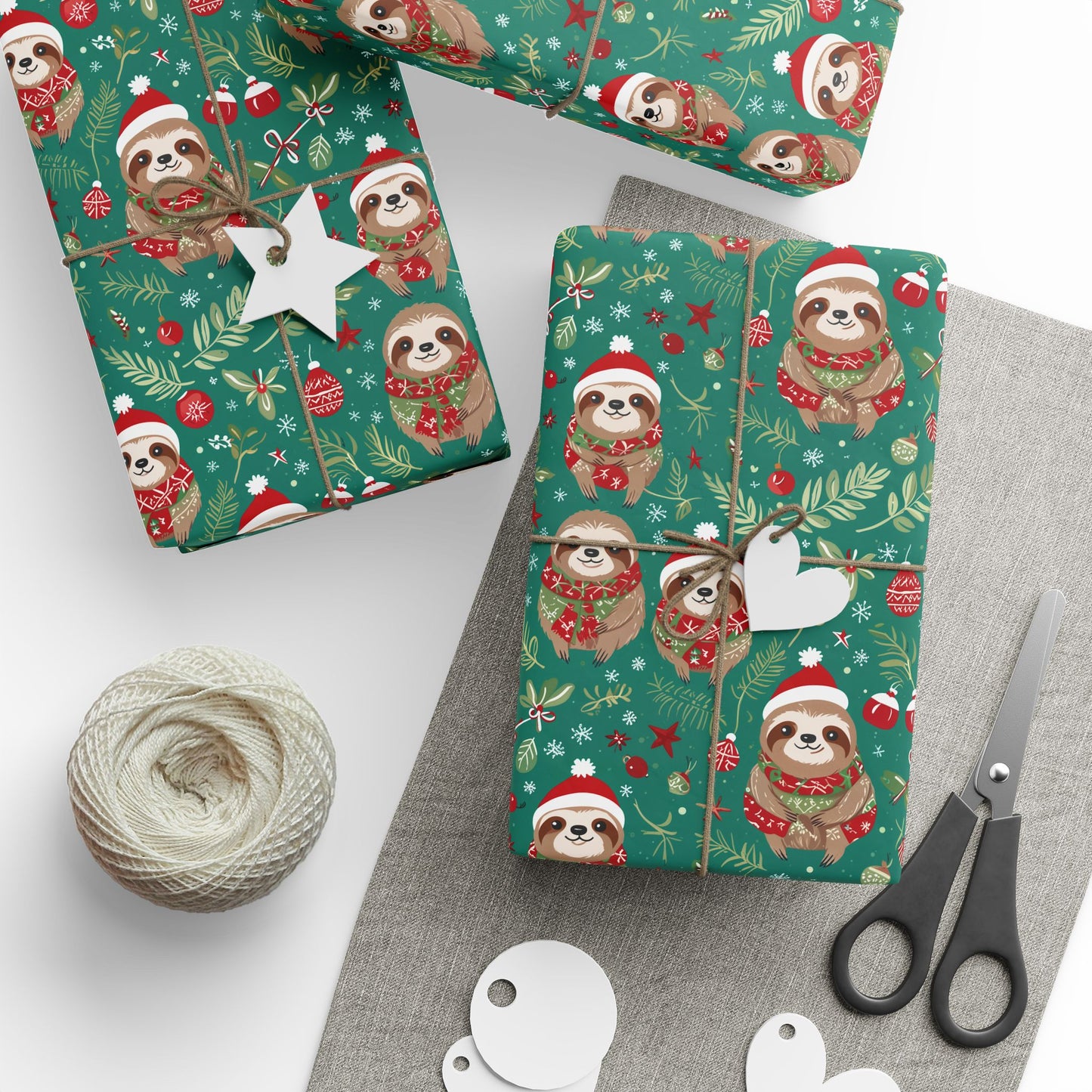Sleighin’ It Slowly – Holiday Sloth Wrapping Paper