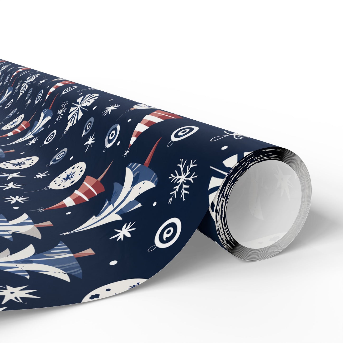 Stylish Navy Christmas Gift Wrap