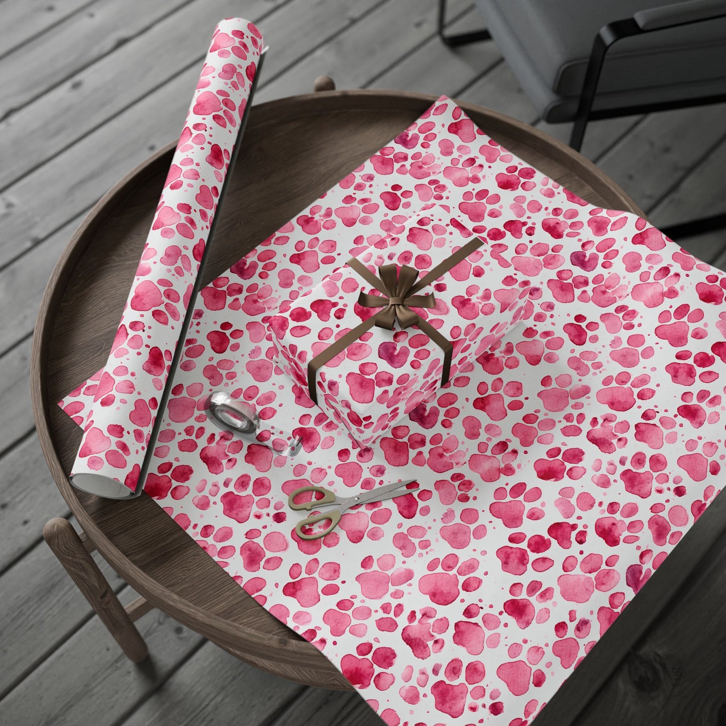 Pet Lover's Paradise Pink Paw Print Gift Wrap Collection