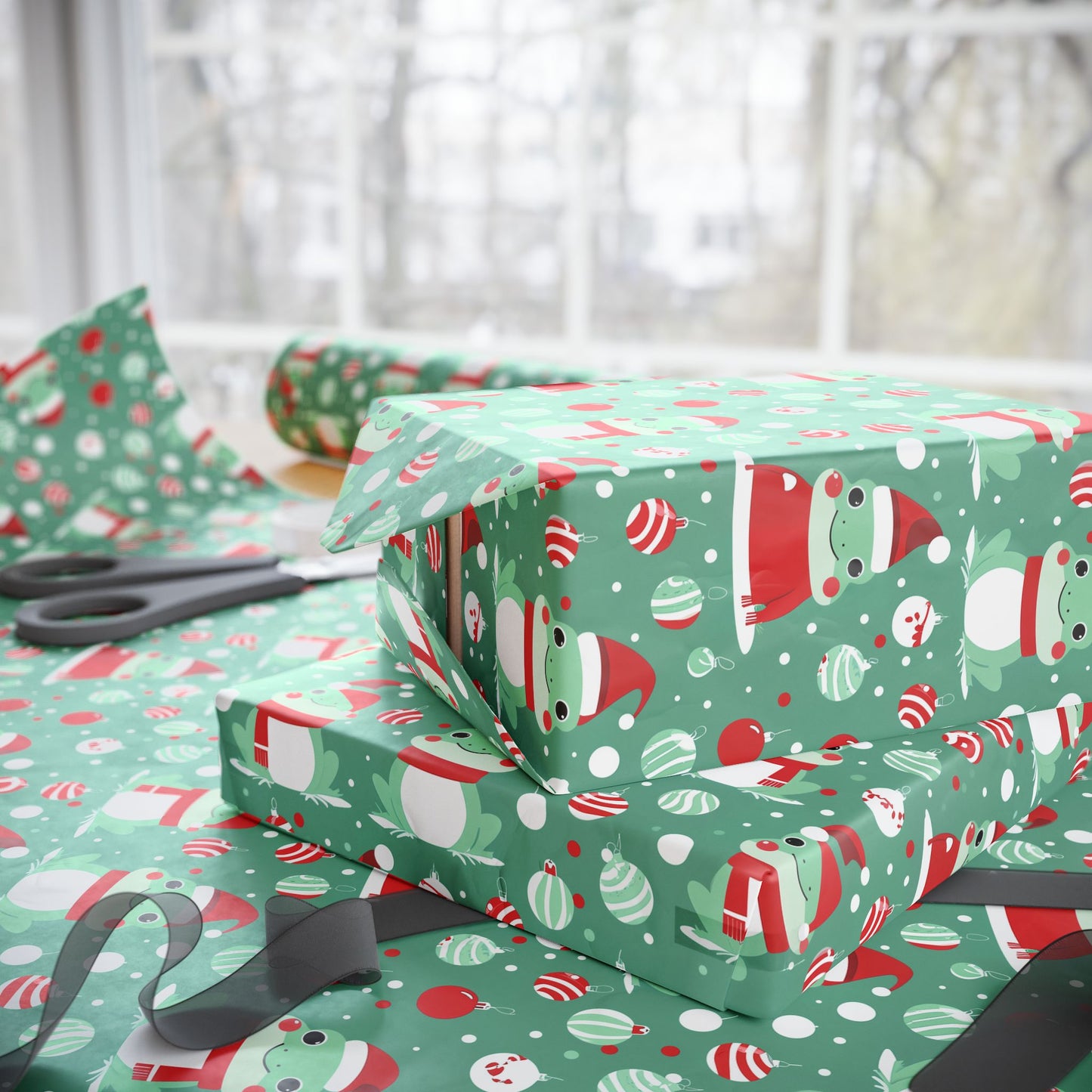 Hoppy Holidays โ Festive Frog Wrapping Paper That Jumps for Joy