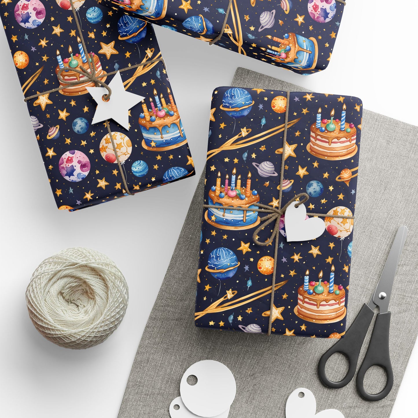 Space and Cake Design Gift Wrap