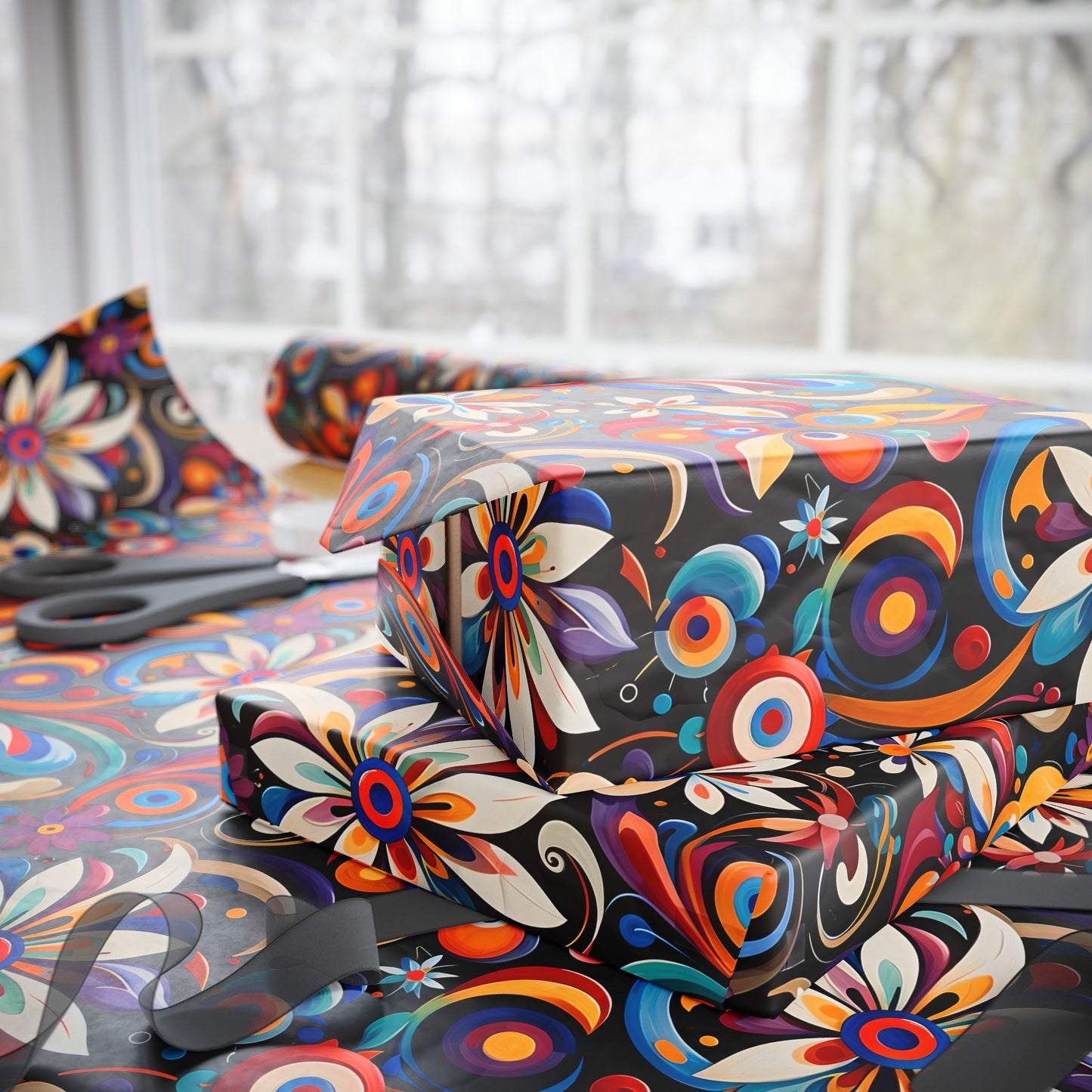 Wrapping Papers - Retro Floral Design