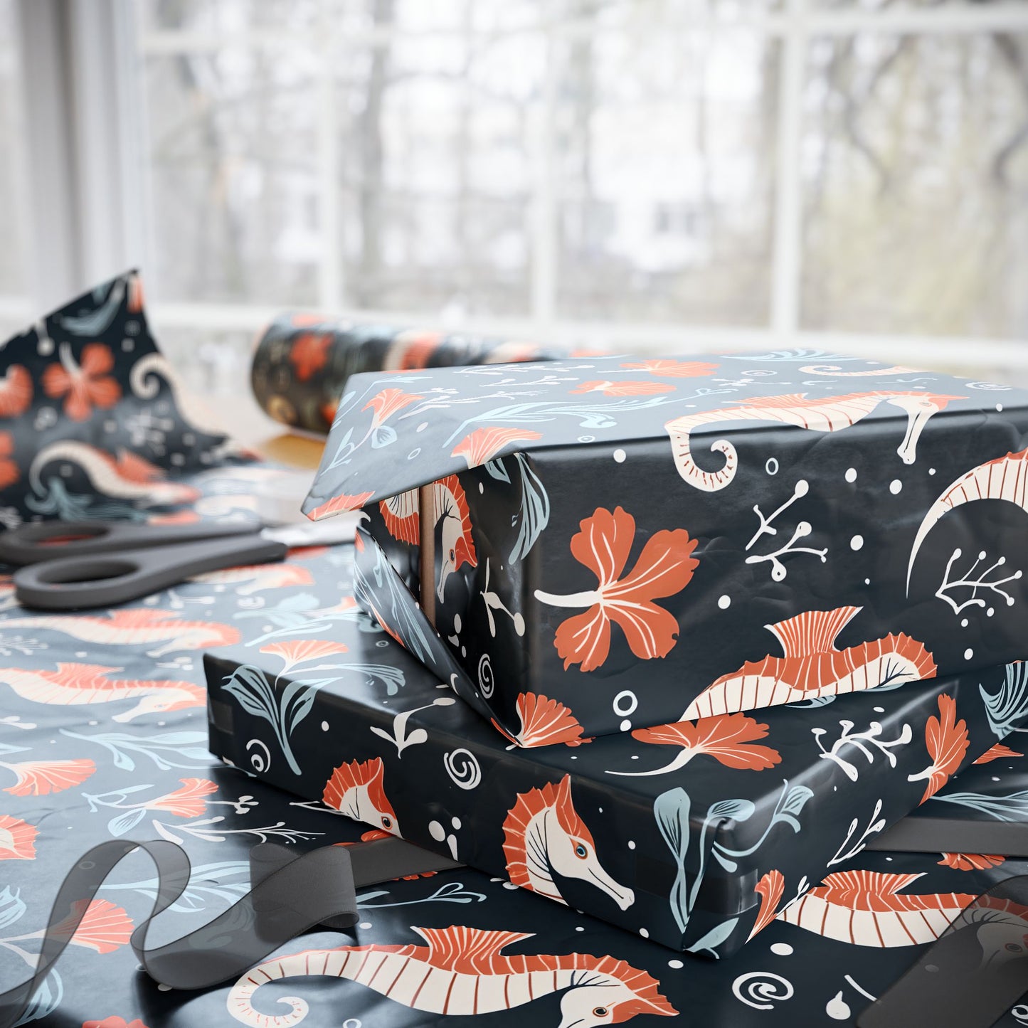 Underwater Vintage Seahorses Design