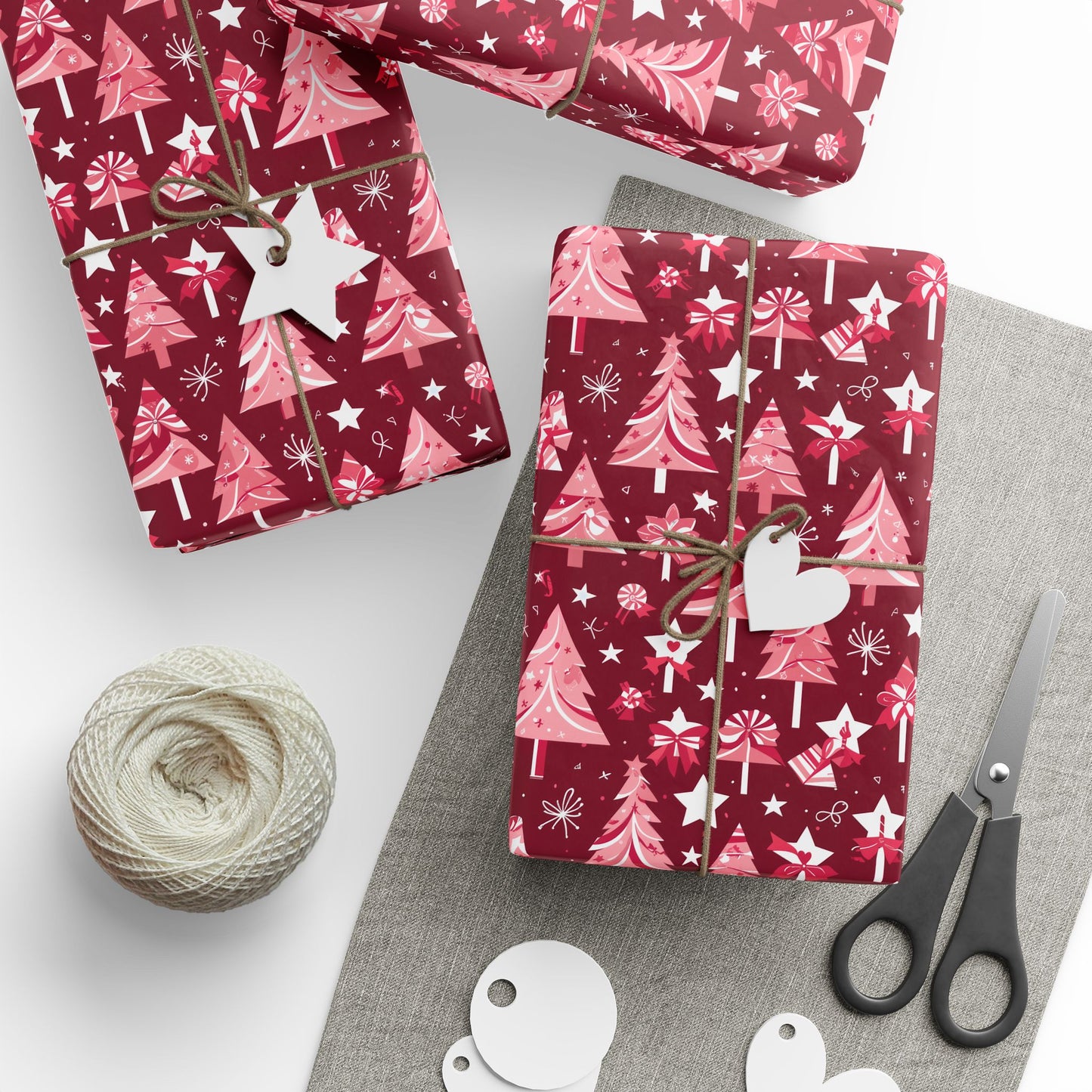 Peppermint Pop Parade – Bold Pink & Red Christmas Wrapping Paper
