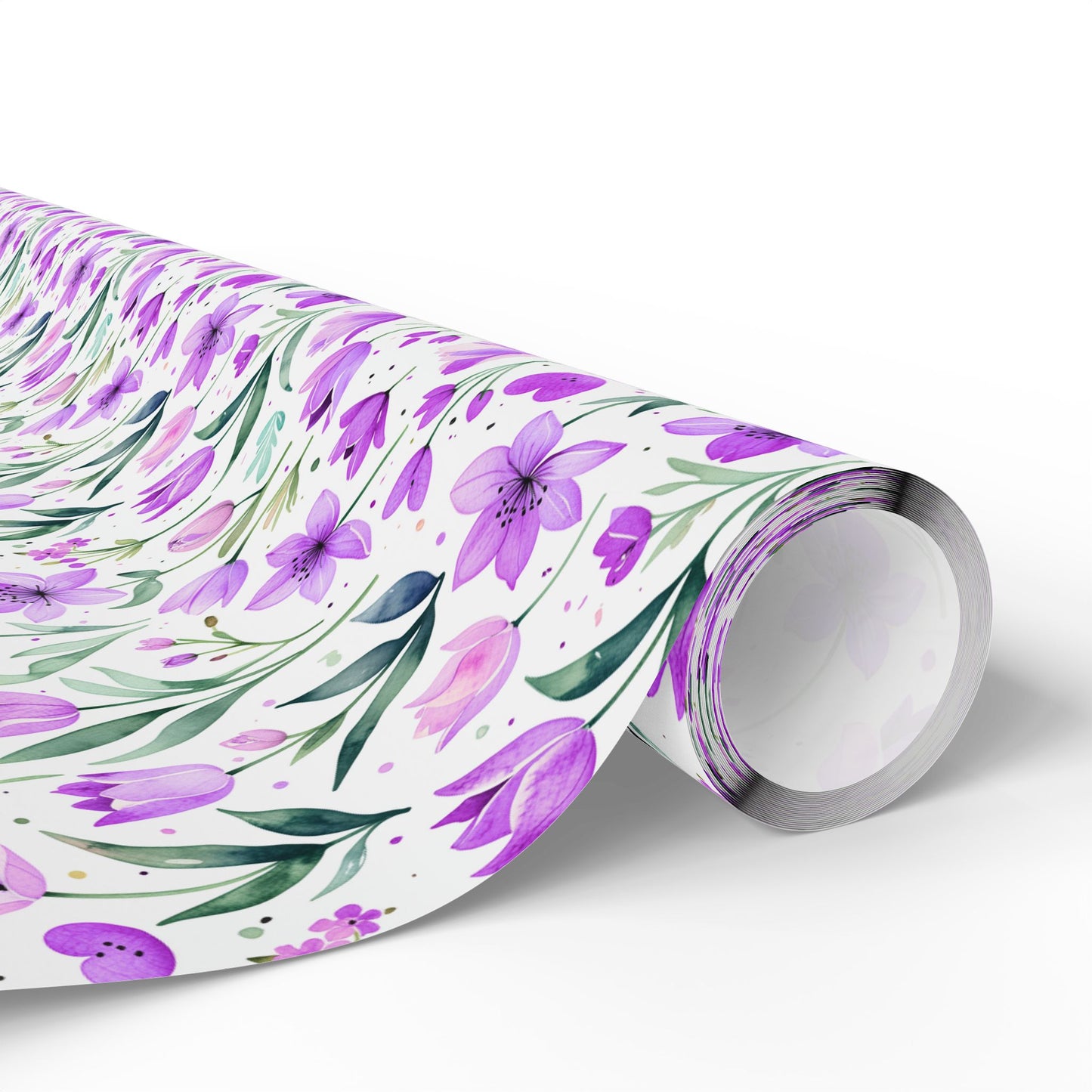Purple Floral Gift Wrap Rolls