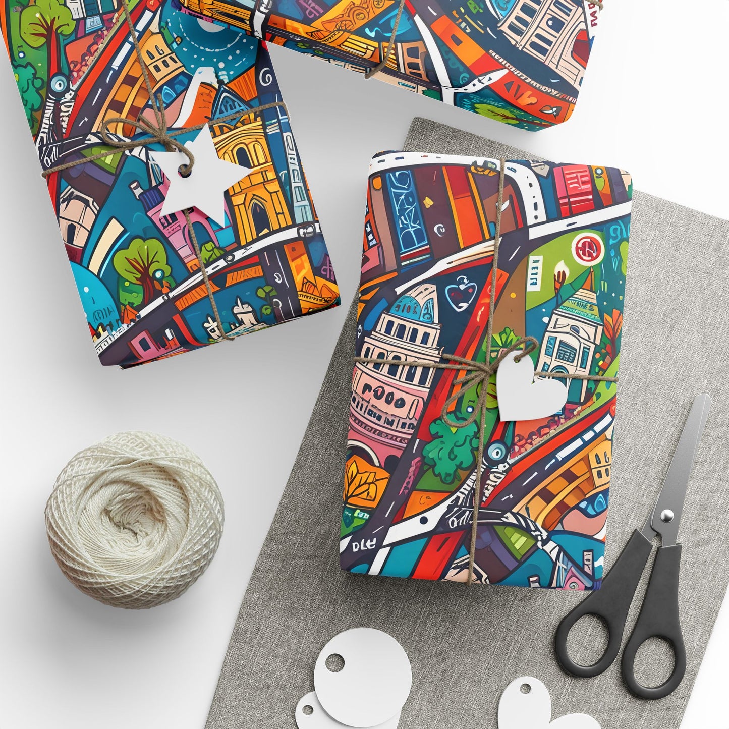 Colorful Paris Wrapping Paper - abstract