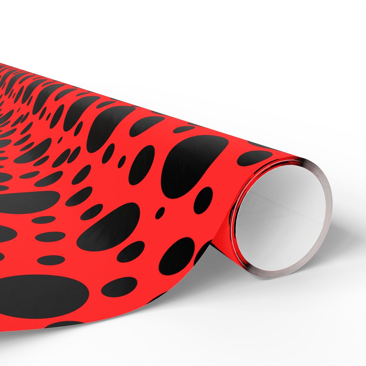 Dot Drama – Retro Red & Black Polka Dot Wrapping Paper