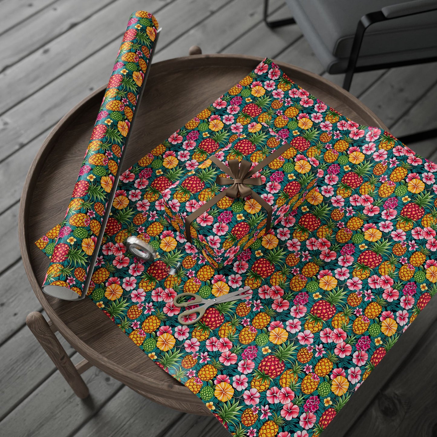 Wrapping Paper - Tropic Treat Pineapple Floral Hawaiian Gift Wrap