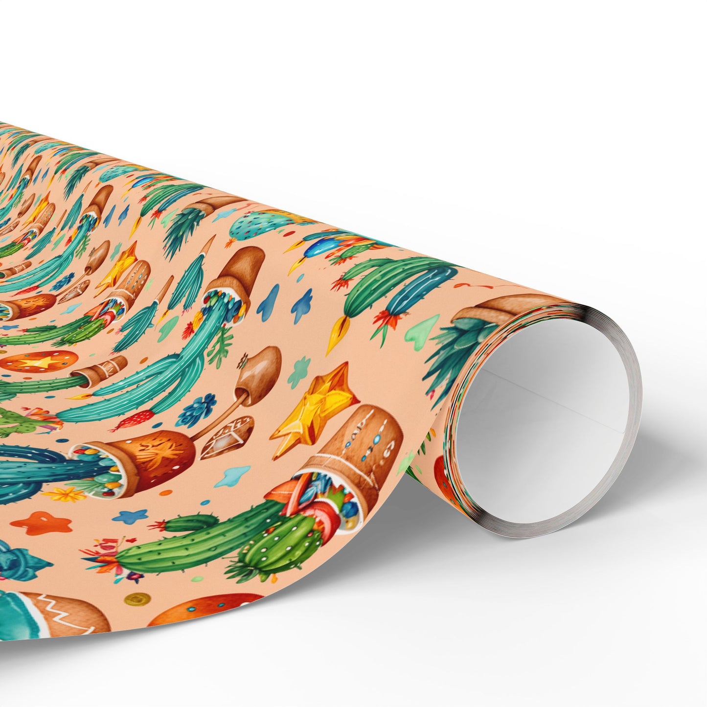 Cactus Pattern Birthday Wrapping Paper
