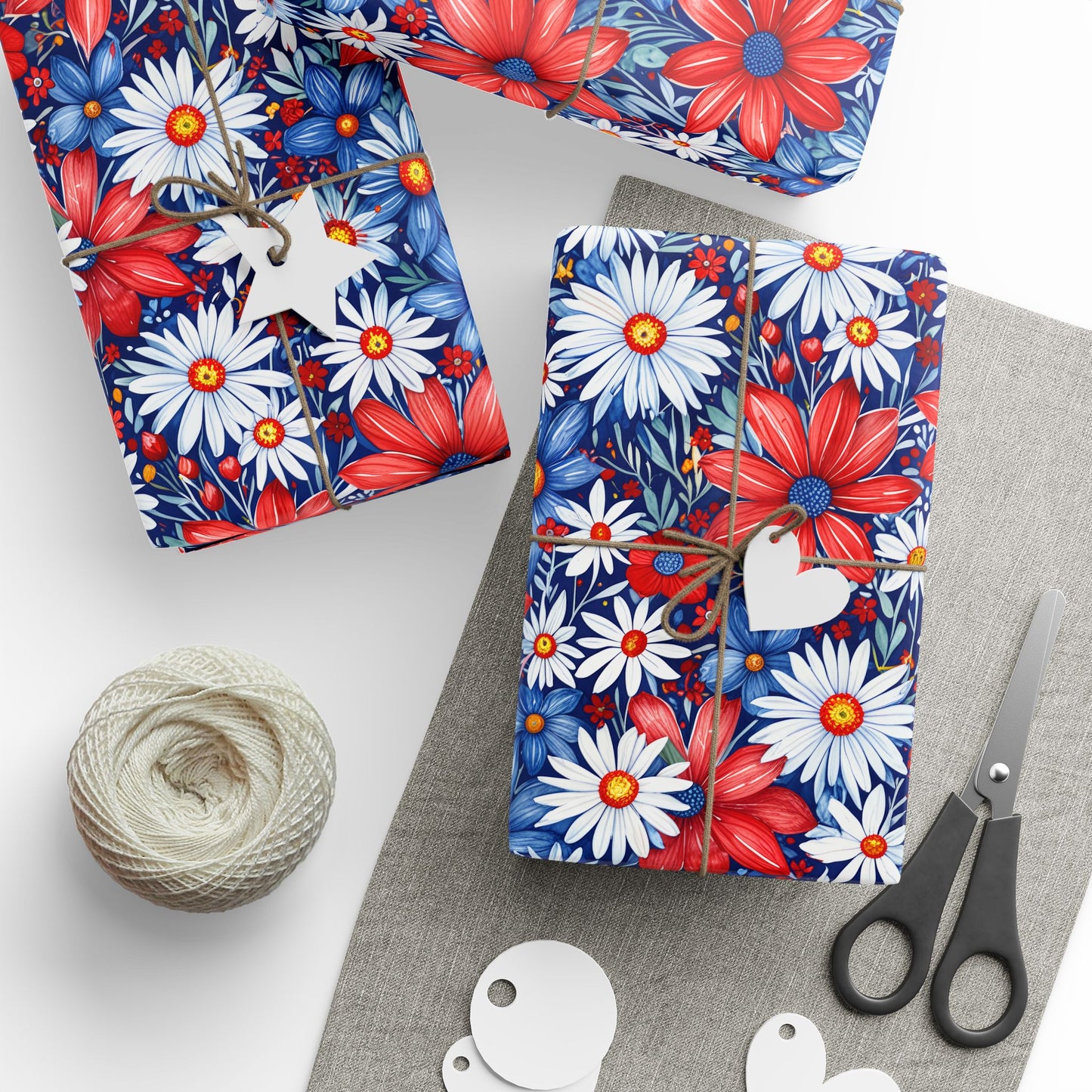 Red White Blue Daisies